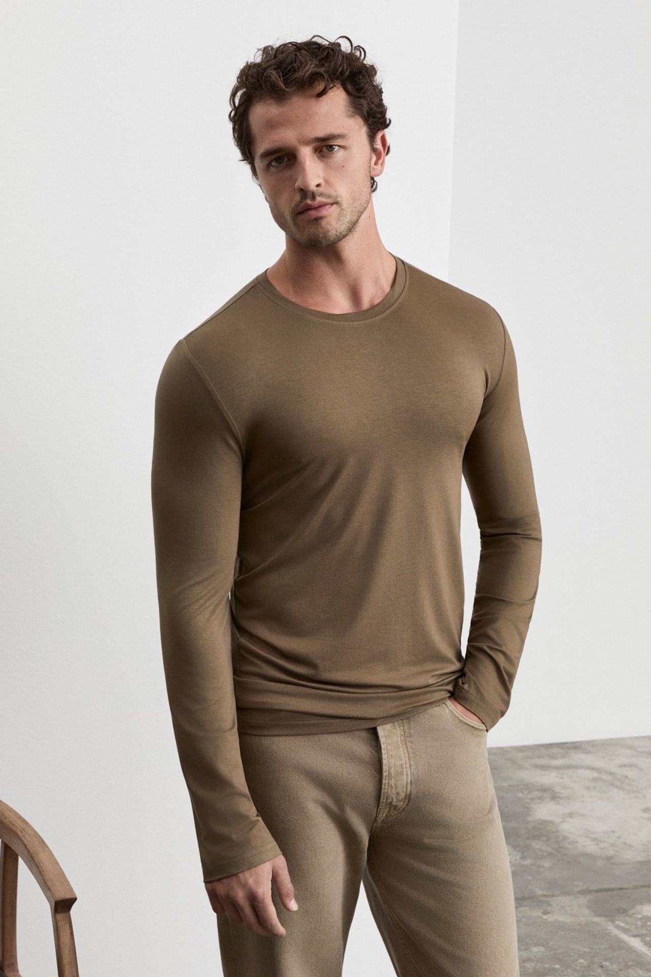GRIMELANGE Straight Fit Crew Neck T-Shirt 2
