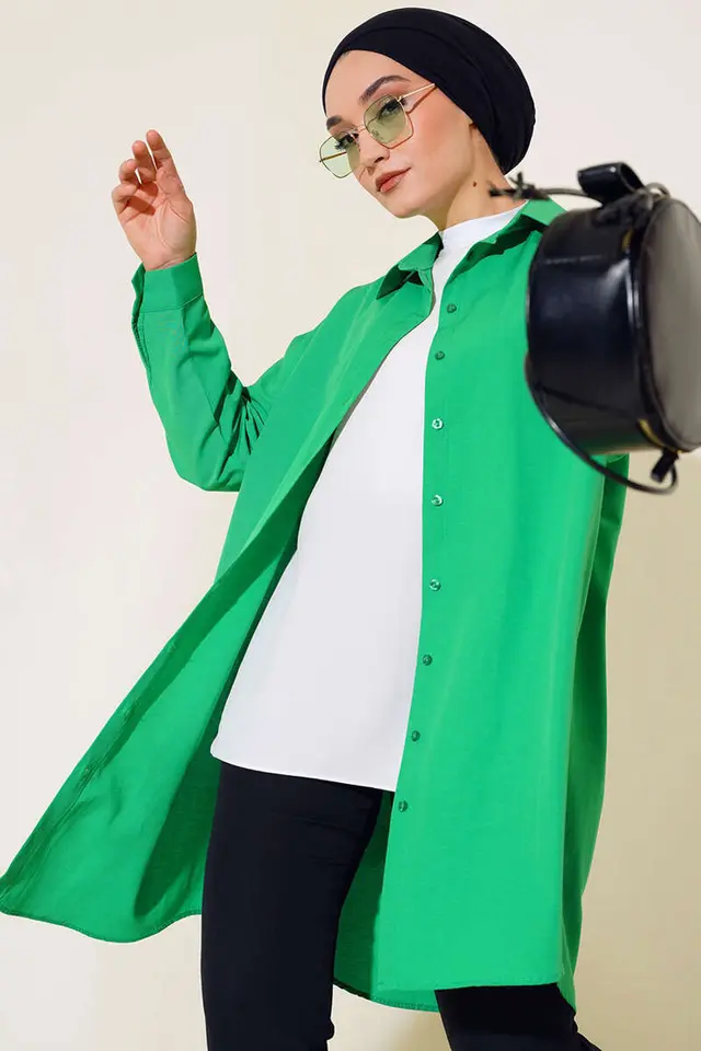 BDART Long Poplin Shirt with Button Closure