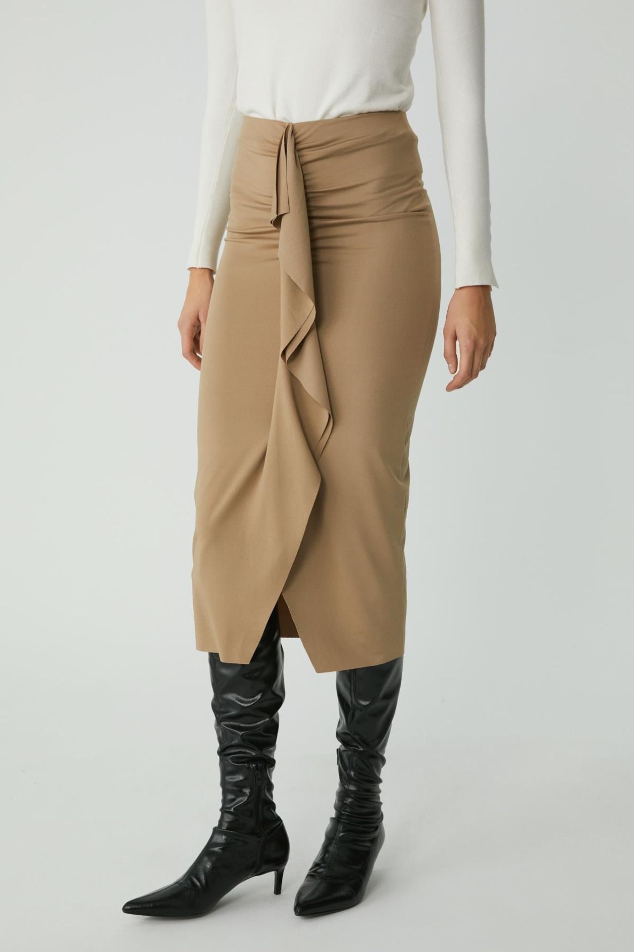ETHIQUET High Waist Midi Pencil Skirt 1