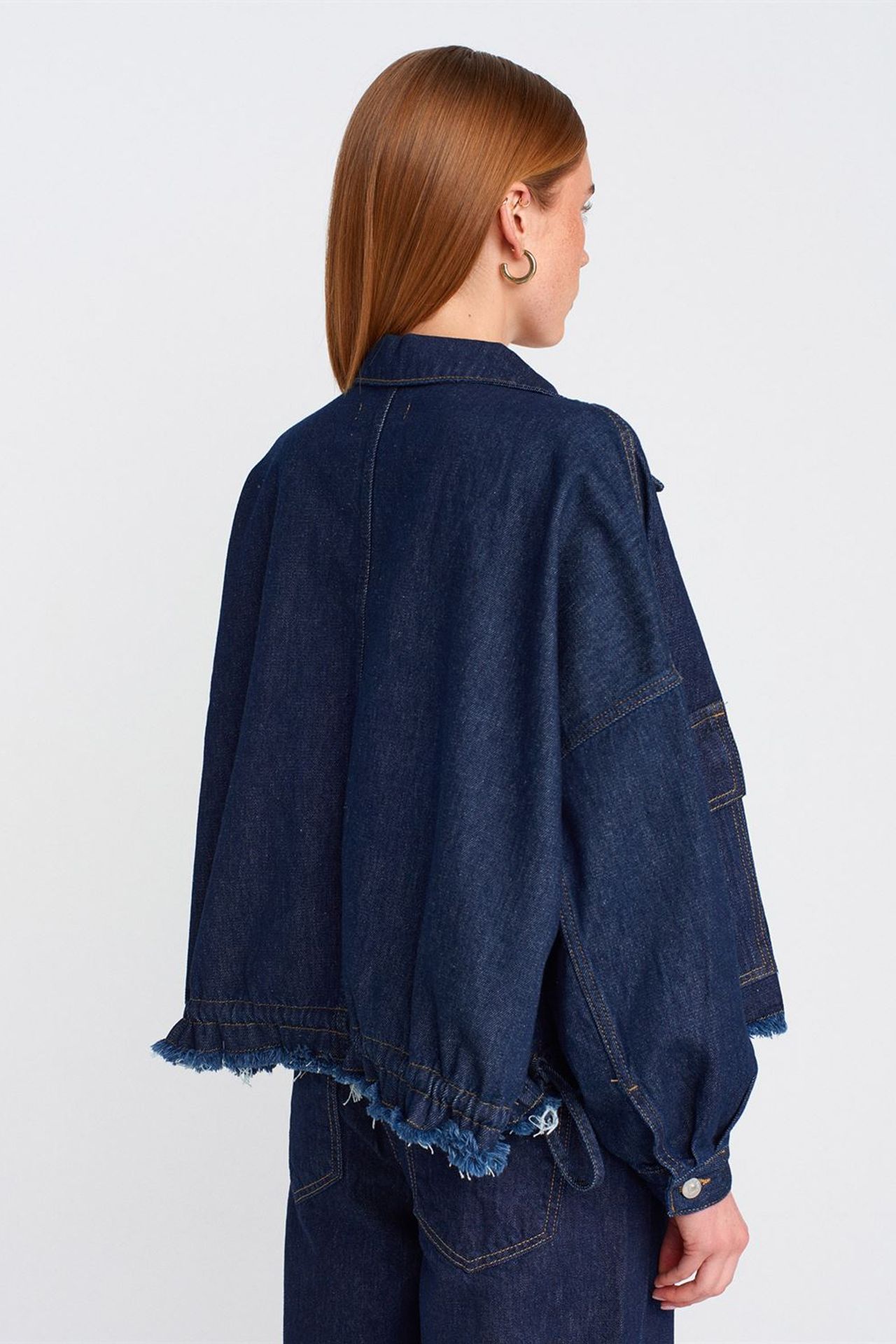 DILVIN Oversized Cotton Denim Button Jacket 2
