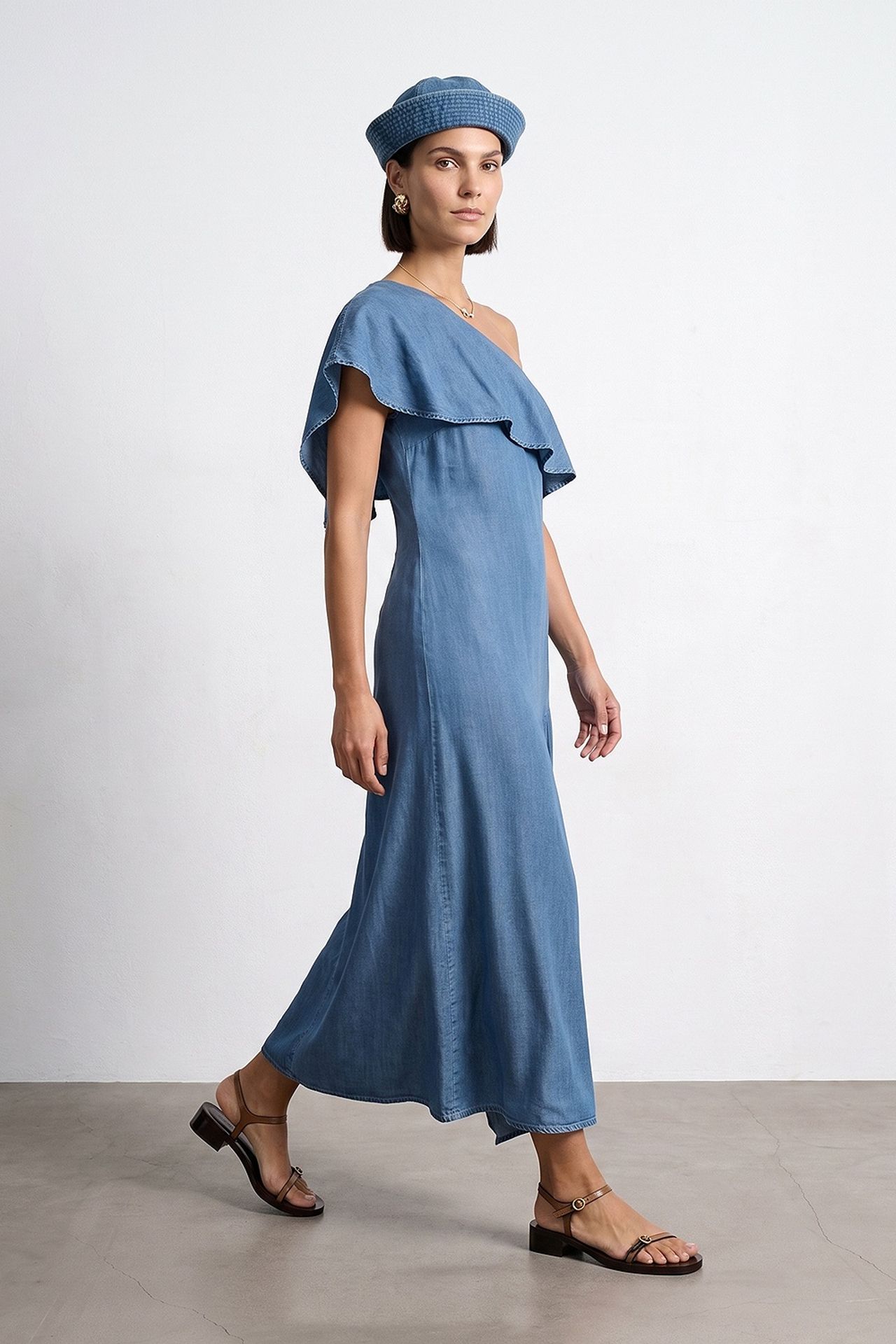 DILVIN Asymmetric One-Sleeve Maxi Dress 5