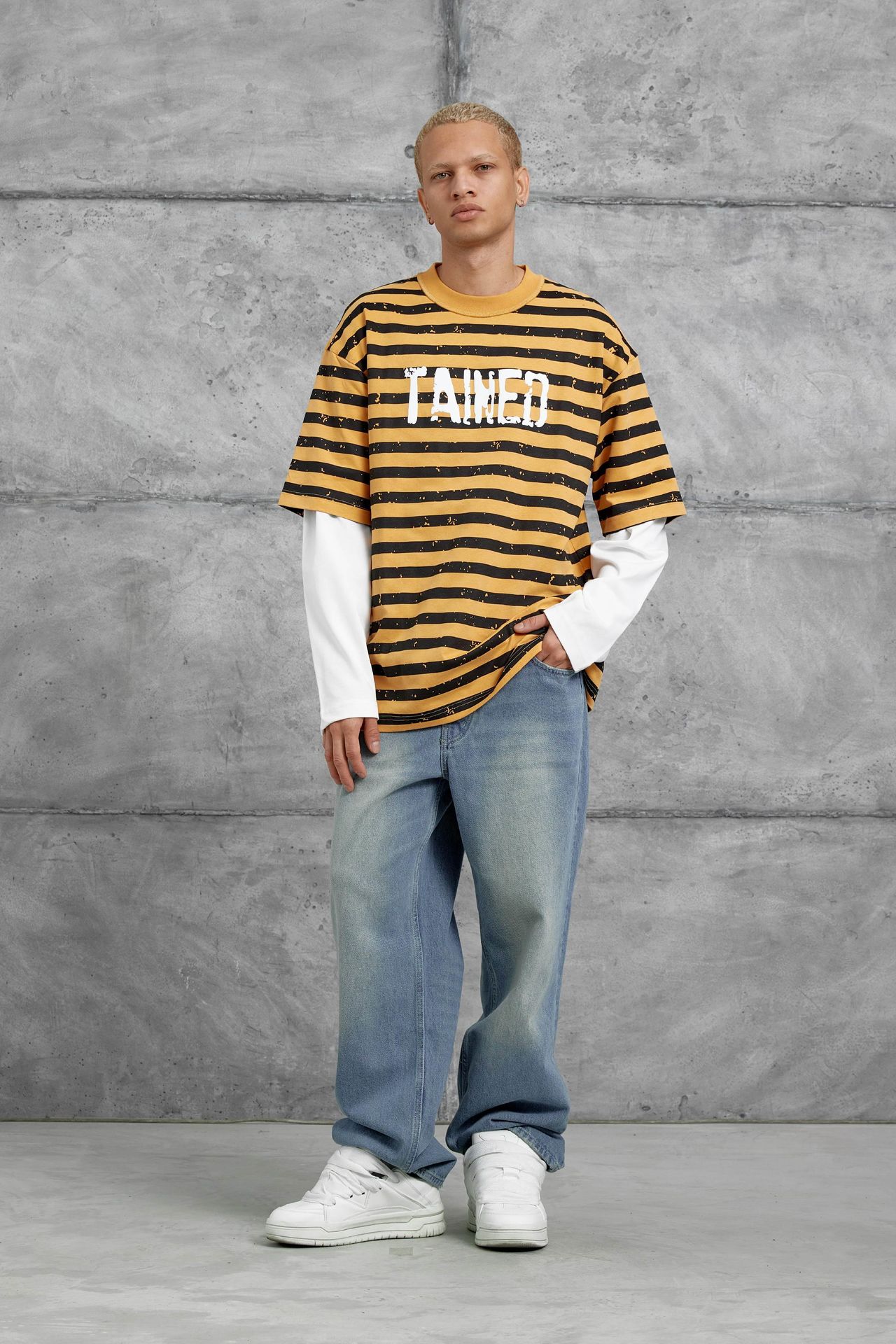 NOMARC Bol Çizgili Bisiklet Yaka Sweatshirt 2