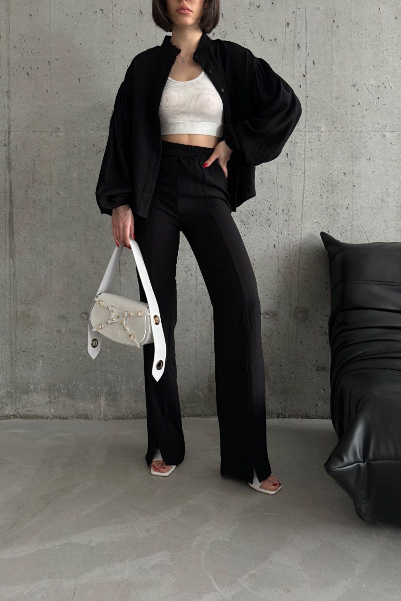 MY FASHION High Waist Wide Leg Two-Piece Co-ord Set 1