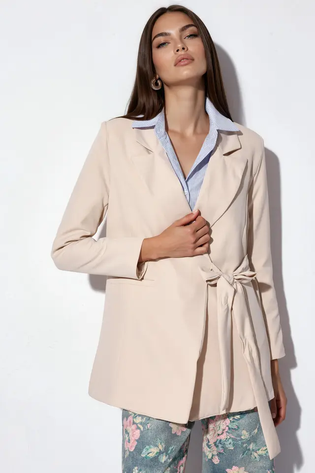 BDART Long Tie Closure Shawl Collar Blazer