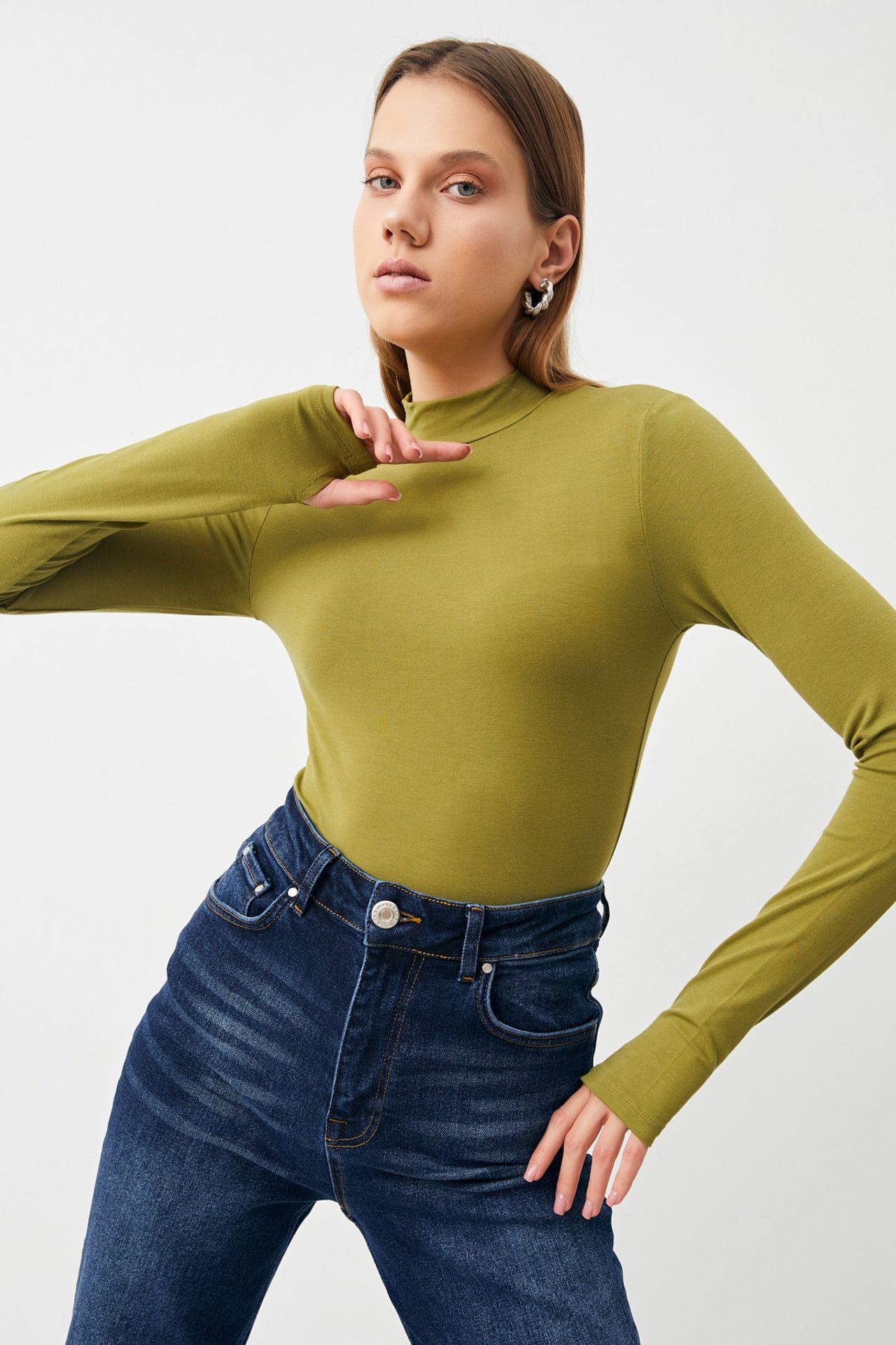 BIPANTOLON Kadın 2'li Cut Out Detaylı Yarım Balıkçı Yaka Body 4
