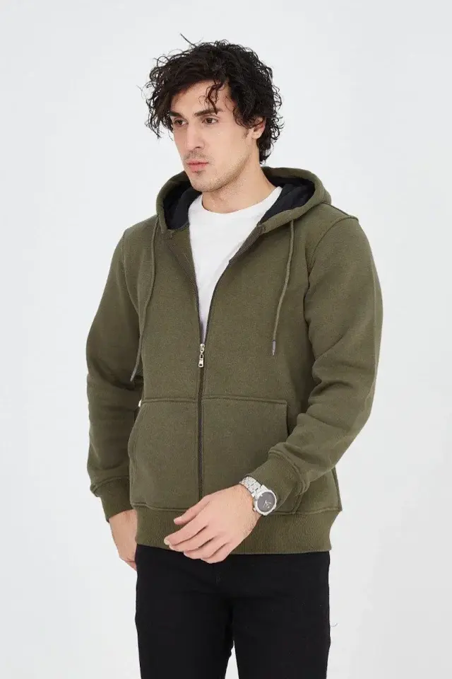 JANES Hooded Zipper Cardigan with Pocket