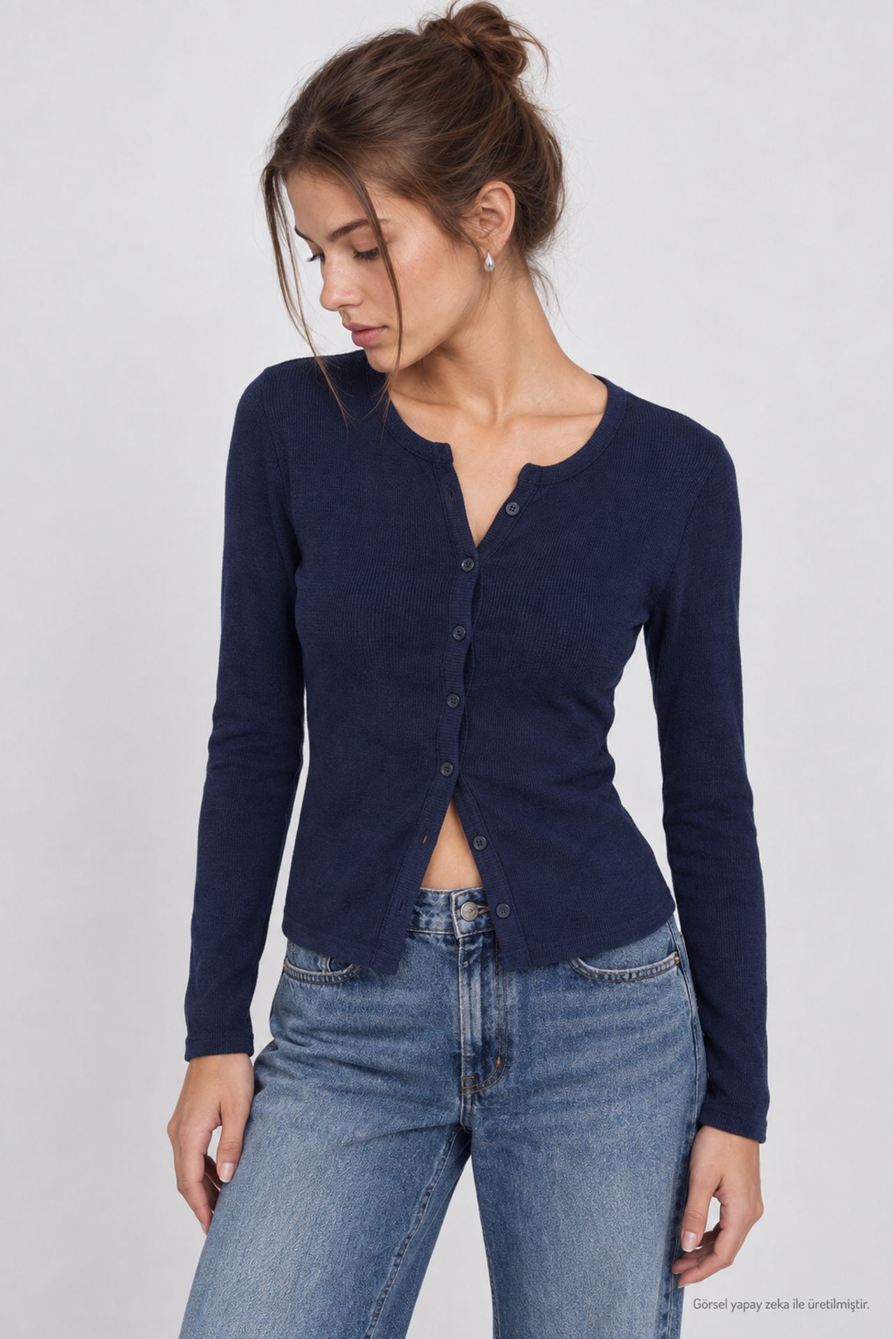 ISTANBUL Slim Fit Ribbed Knit Cardigan 1