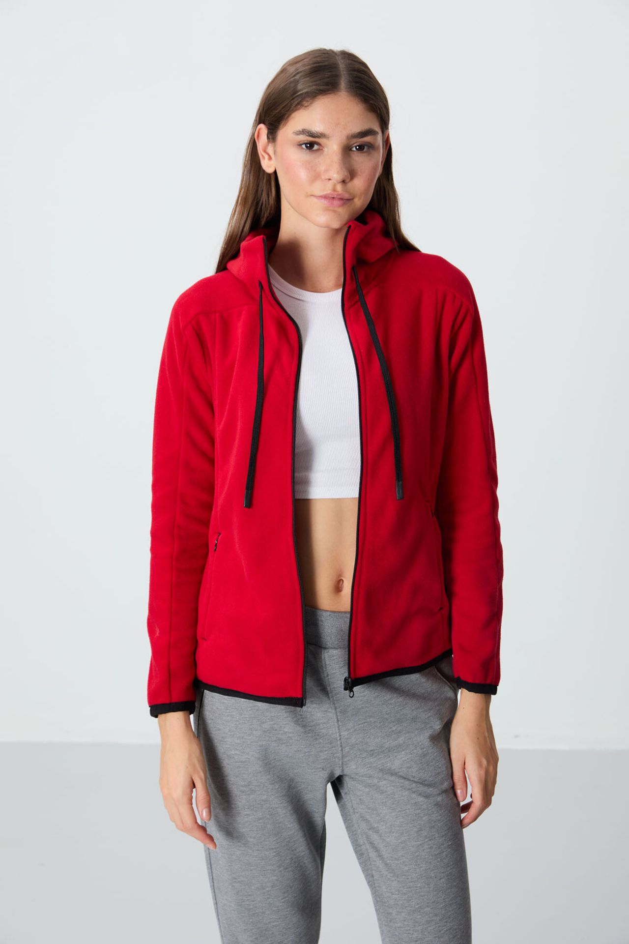 TOMMY Women's Plush Zip-up Hooded Sweatshirt 3