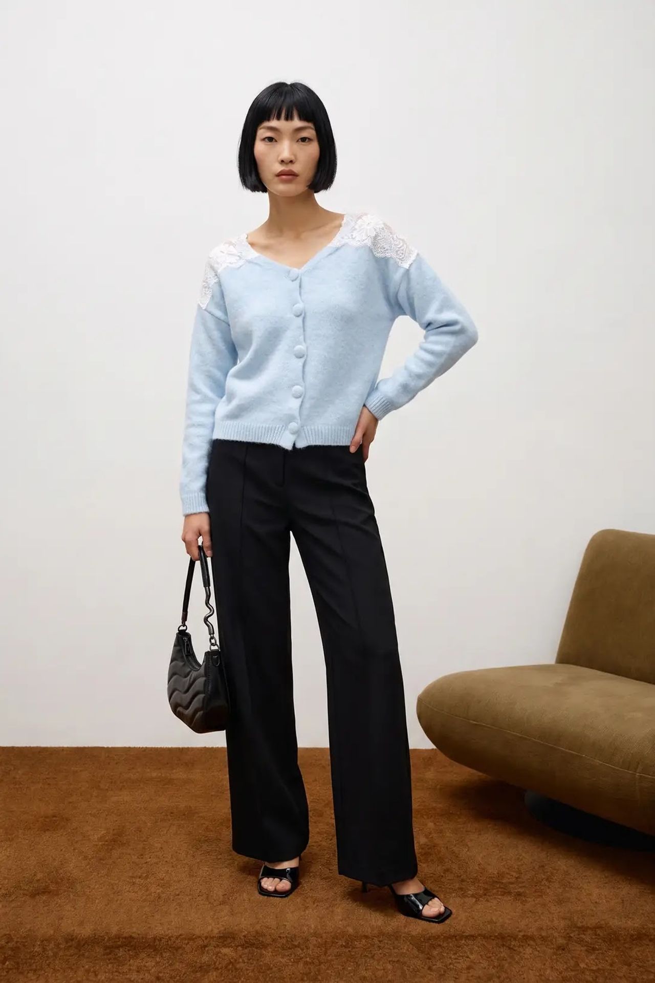 MY FASHION Önden Açık Rahat Örme Hırka 1