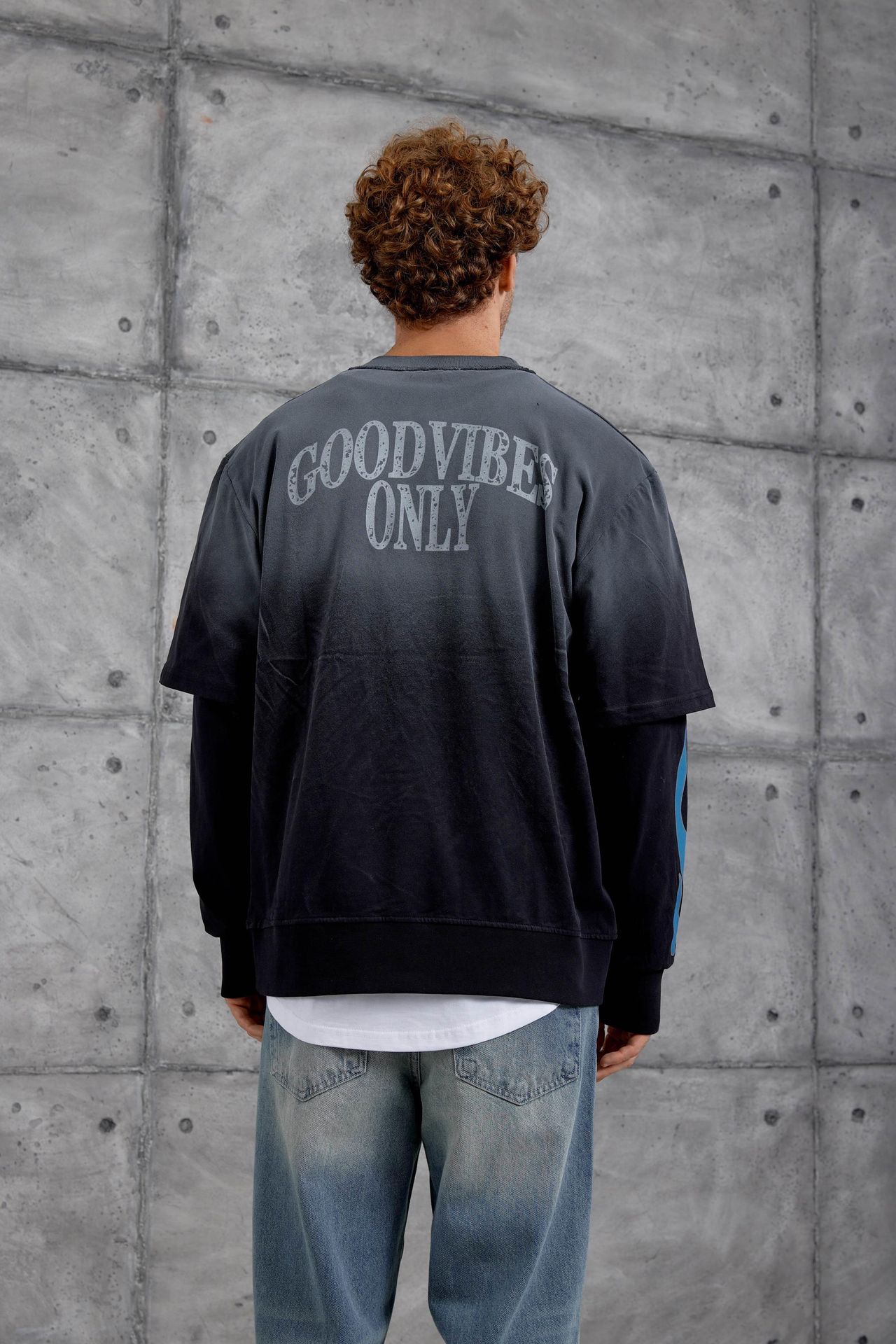 NOMARC Baskılı Geniş Kesim Bisiklet Yaka Sweatshirt 5
