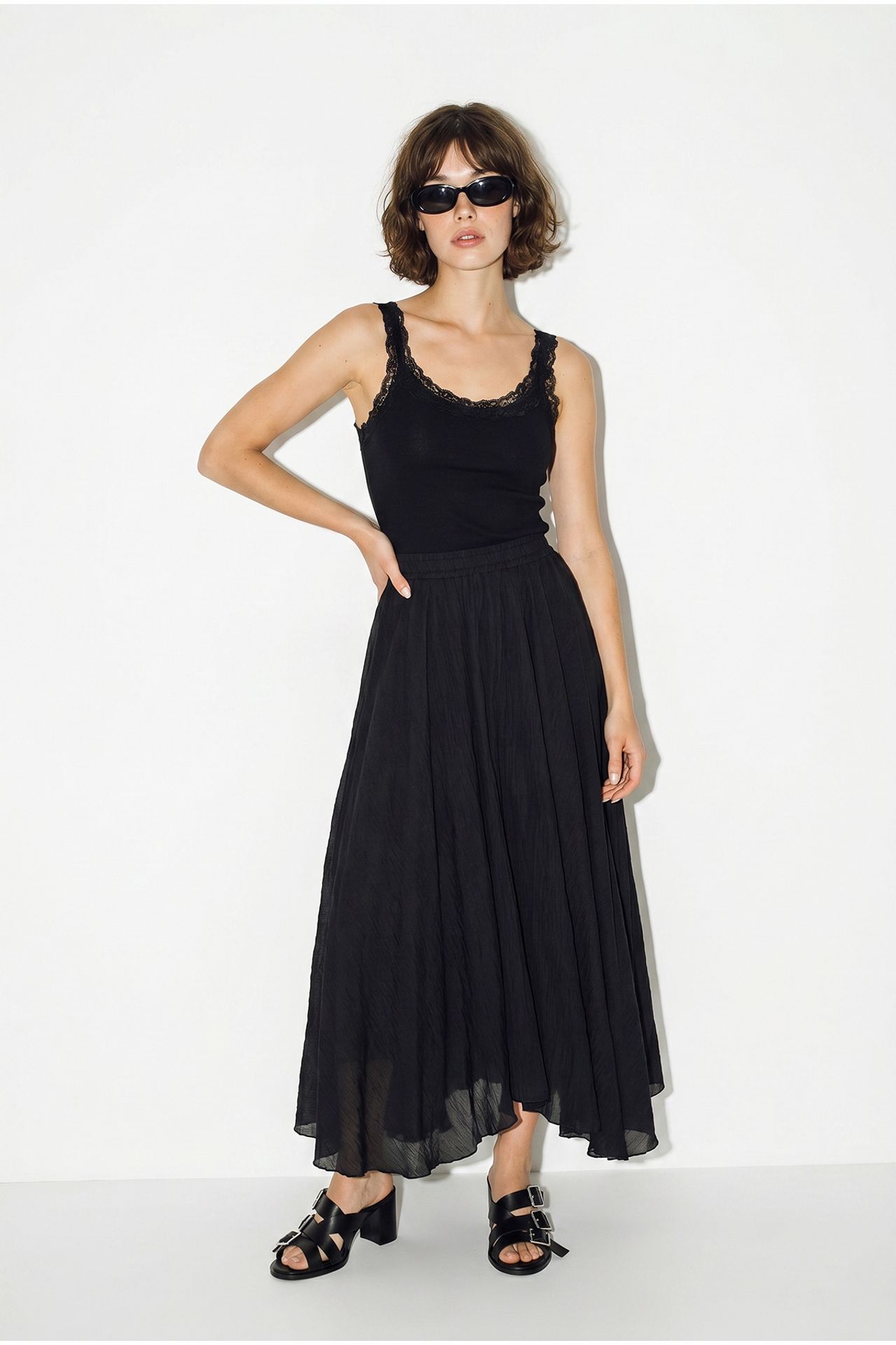 LUCCI High-Waist Maxi A-Line Skirt 3