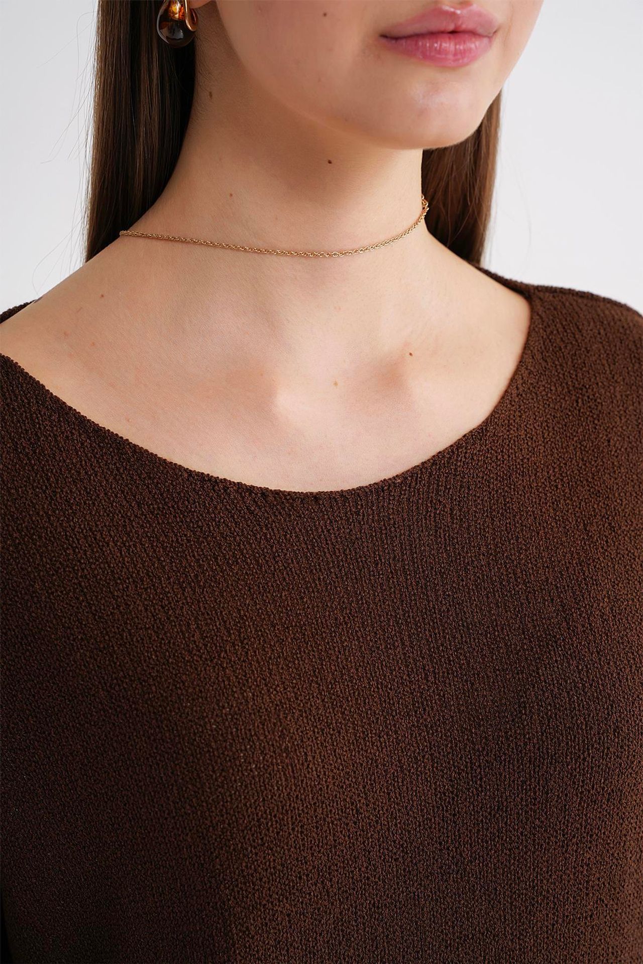 MIXRAY Oversized Boat Neck Knit Sweater 5