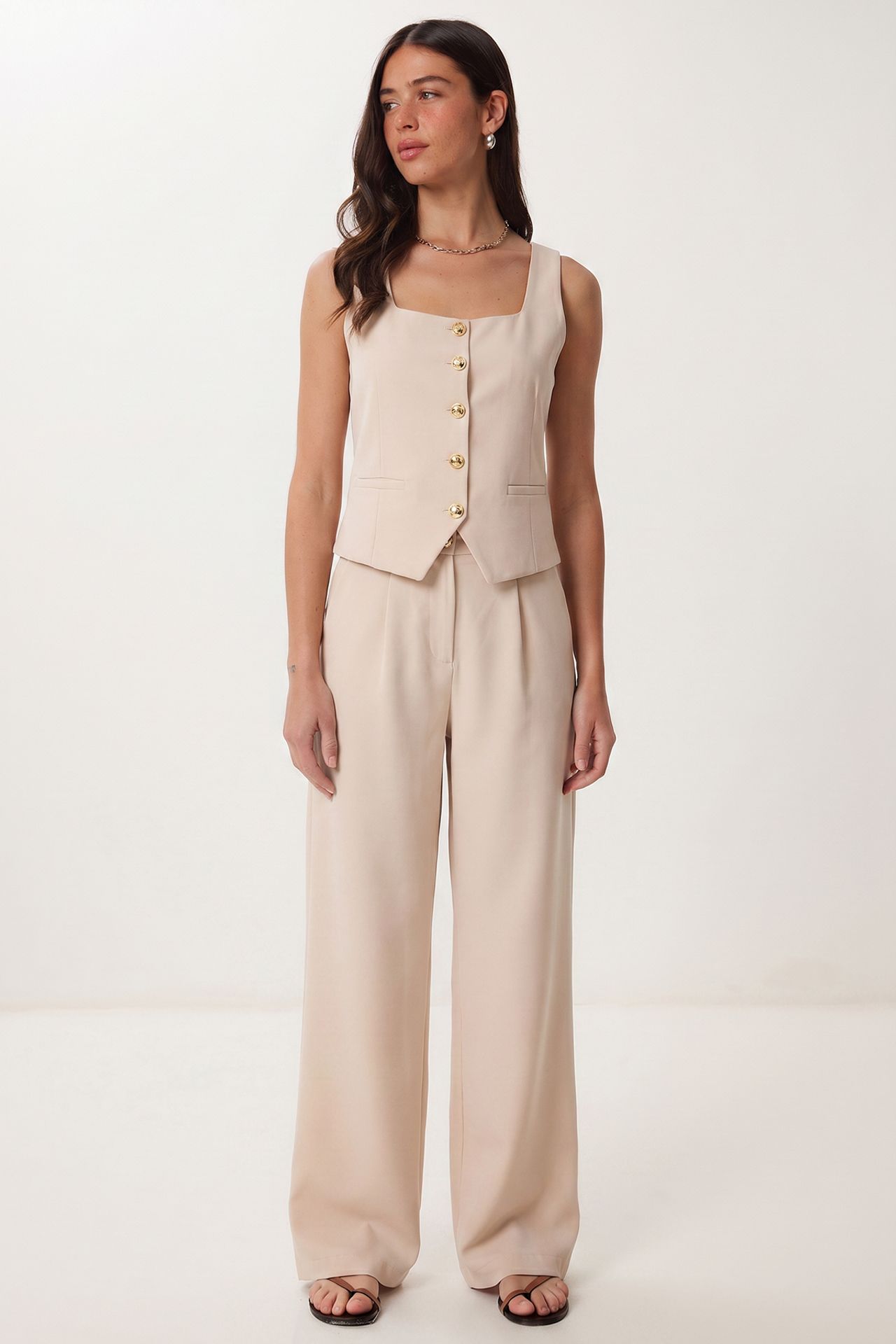 ISTANBUL Women’s Two-piece Vest And Wide-leg Trouser Set 1