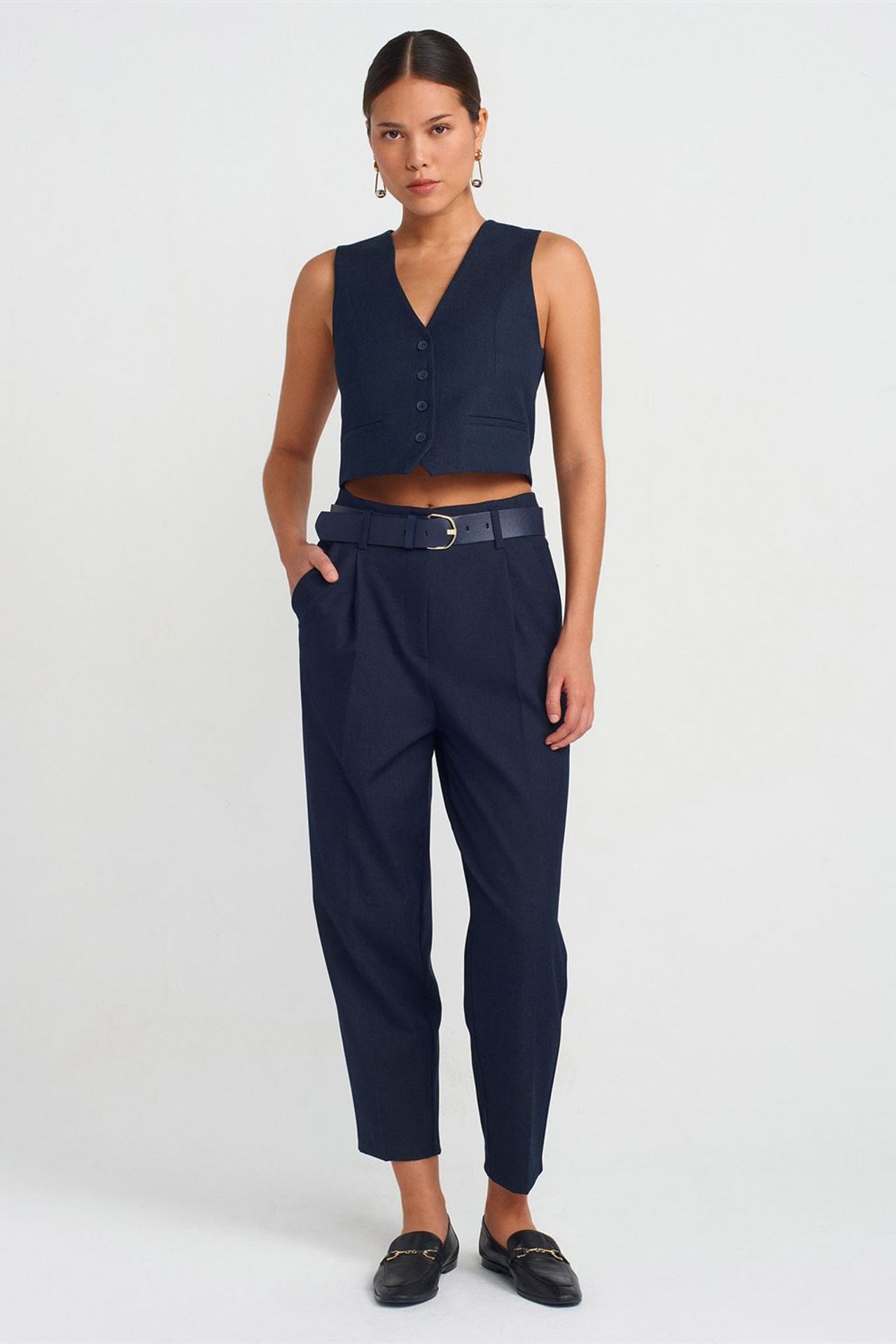 DILVIN Women’s Fitted Cropped Waistcoat 4