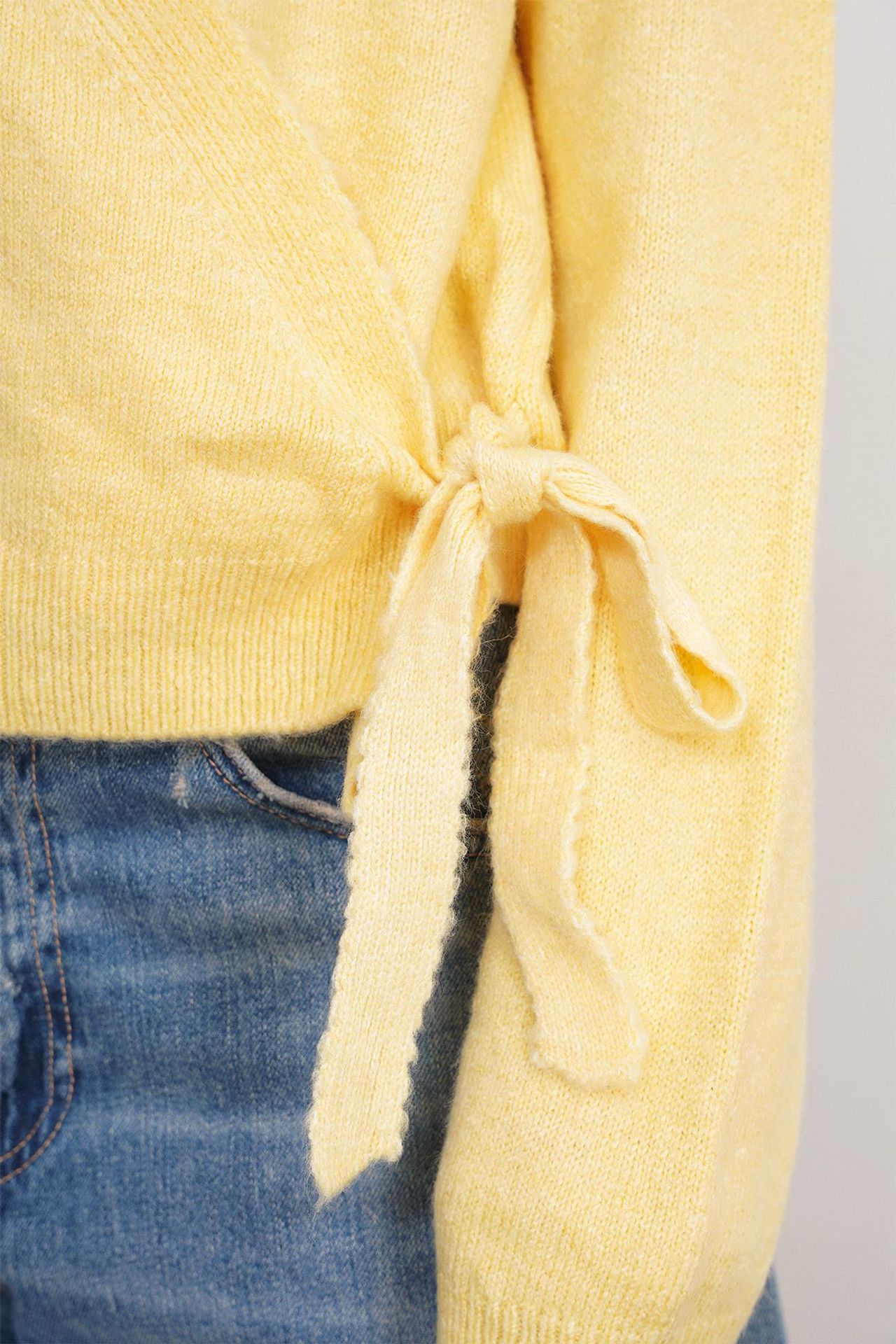 Mixray Ribbed V-Neck Tie-Front Cardigan 6