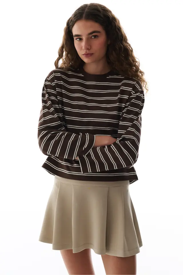 PENTI Long Sleeve Striped Top