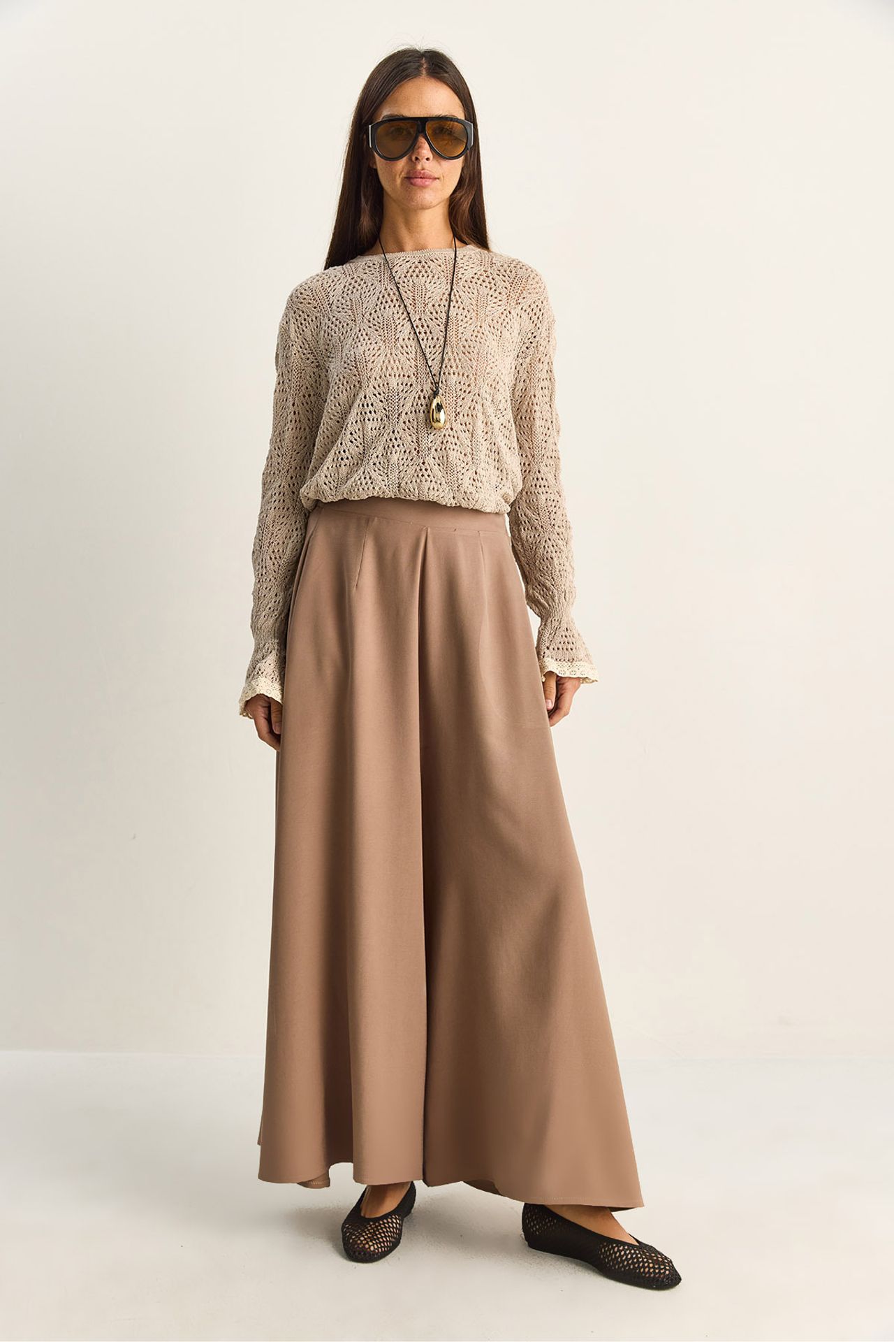 LUCCI High Waist Wide Leg Trousers 2