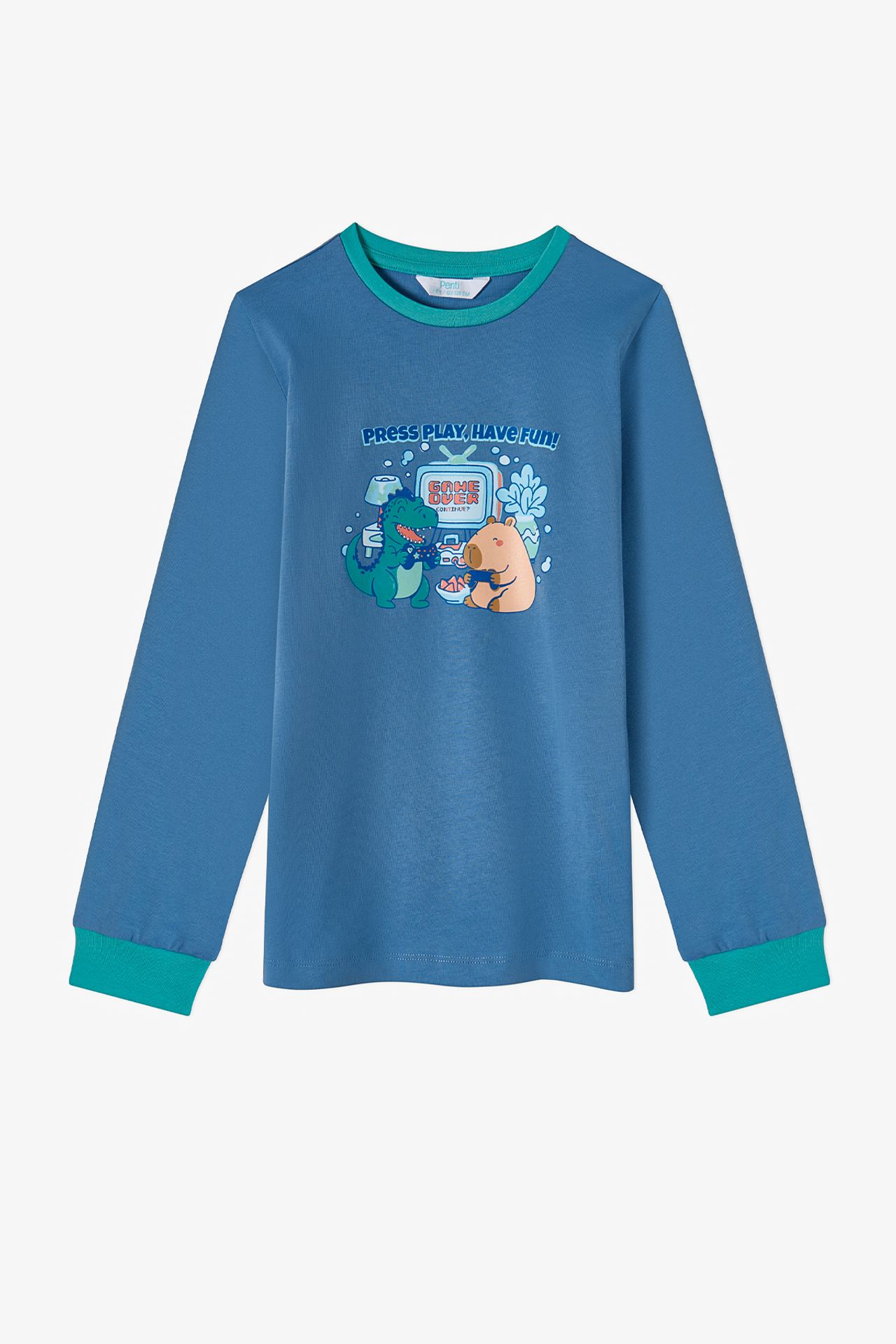 PENTI Boys' Capy&dino Together Cotton Long Sleeve Pajama Set 3