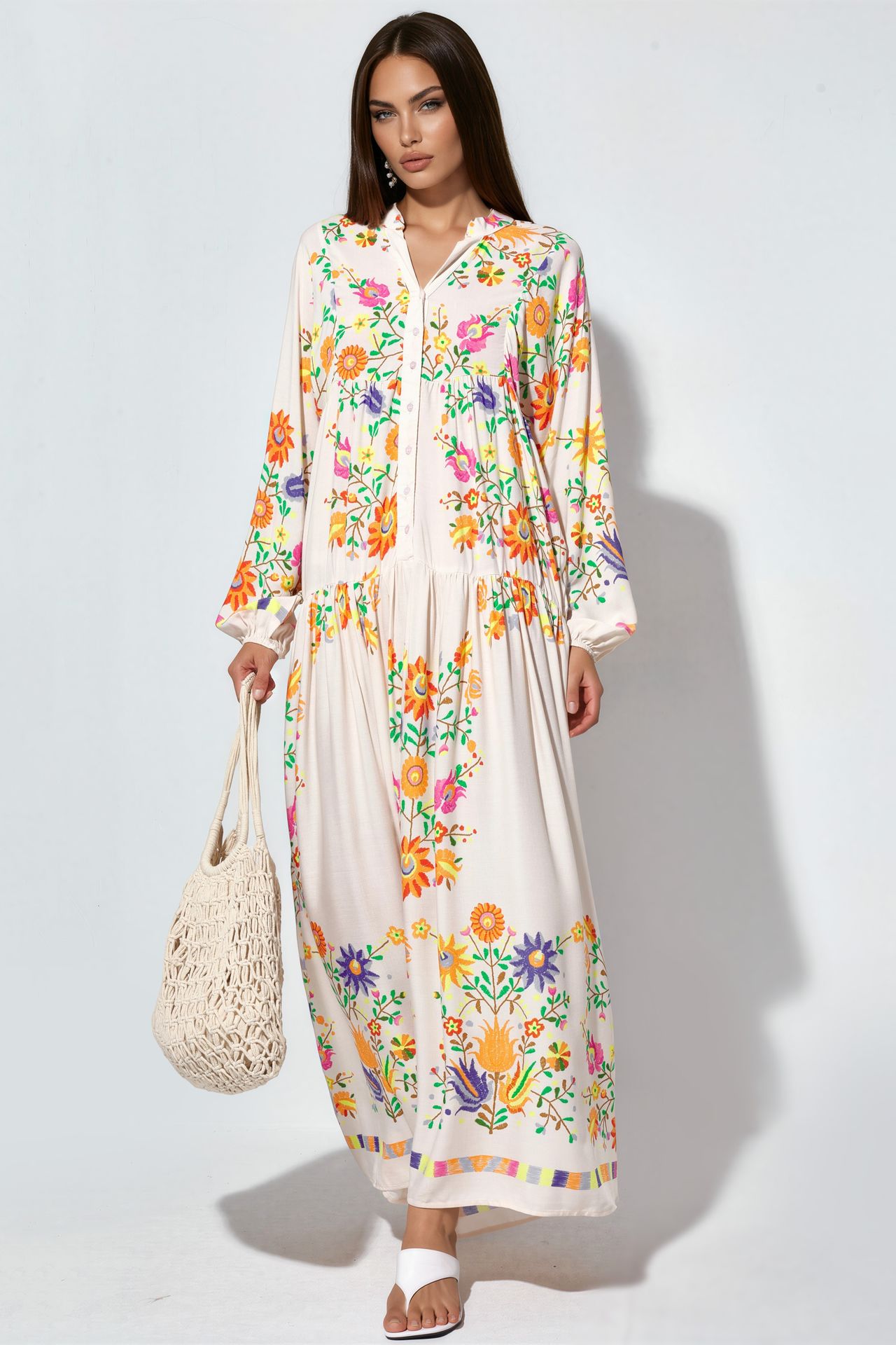 BDART Printed V-Neck Maxi Dress 1