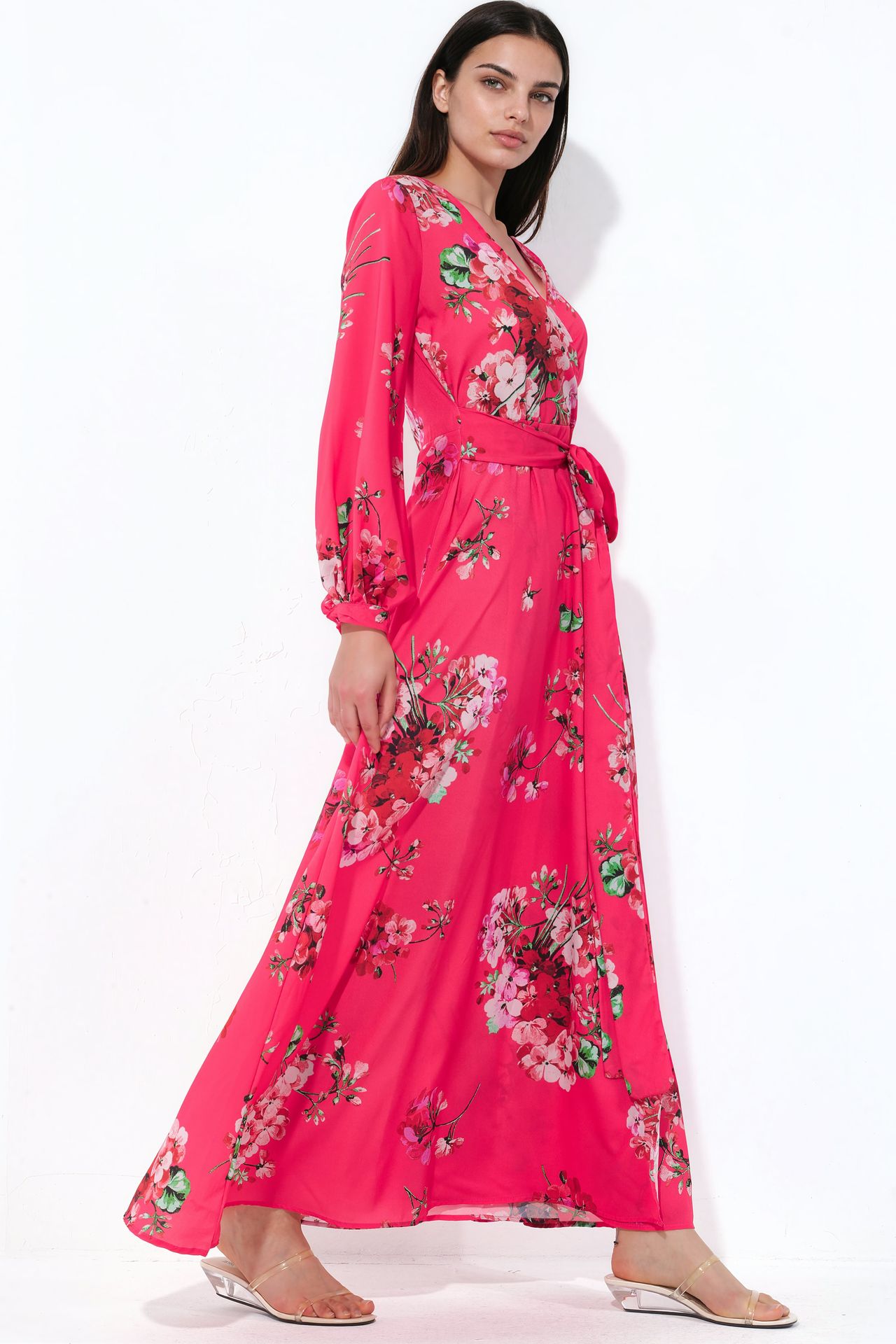 MSN Floral Wrap Midi Dress 4
