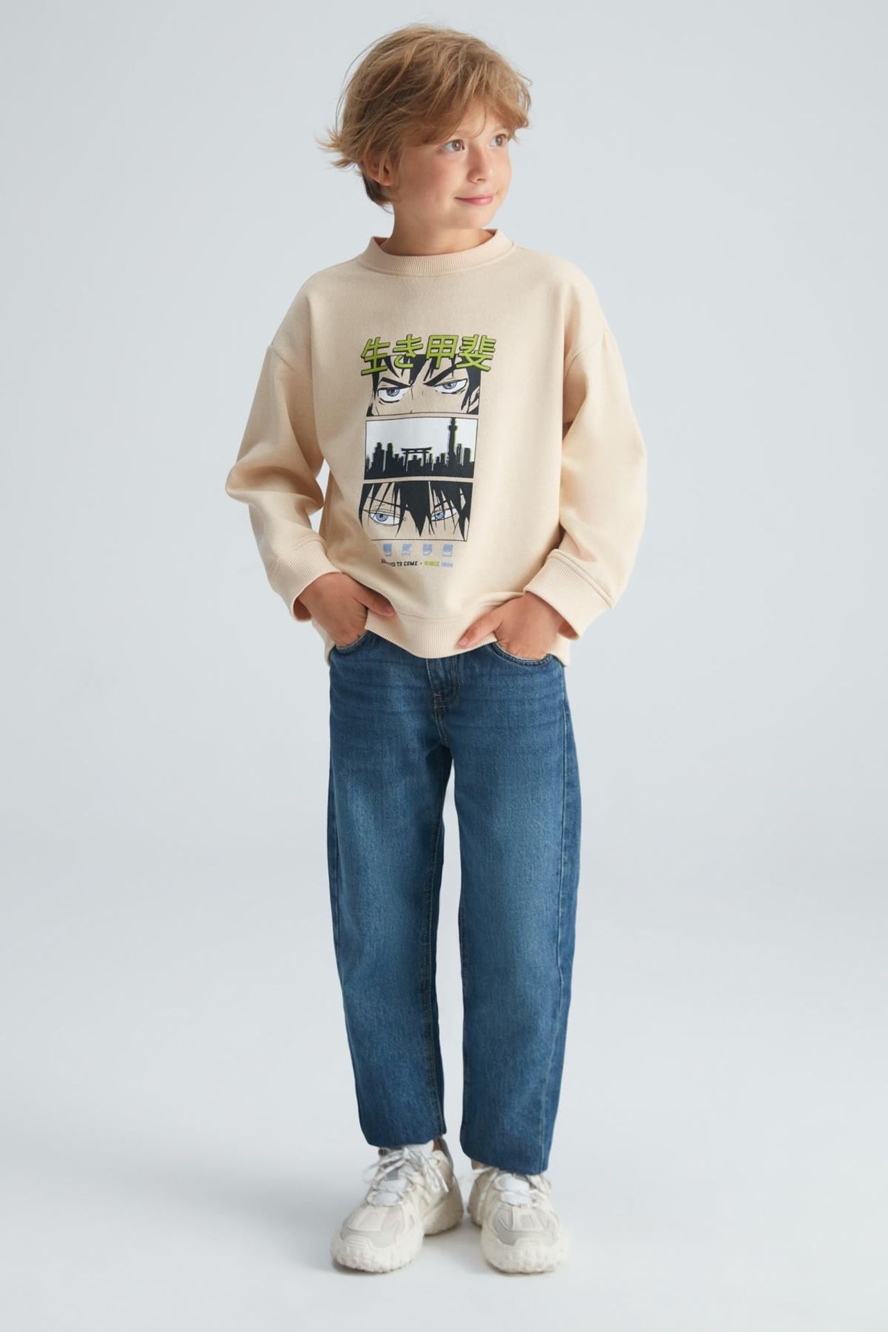 GRIMELANGE Crew Neck Text Print Sweatshirt 3