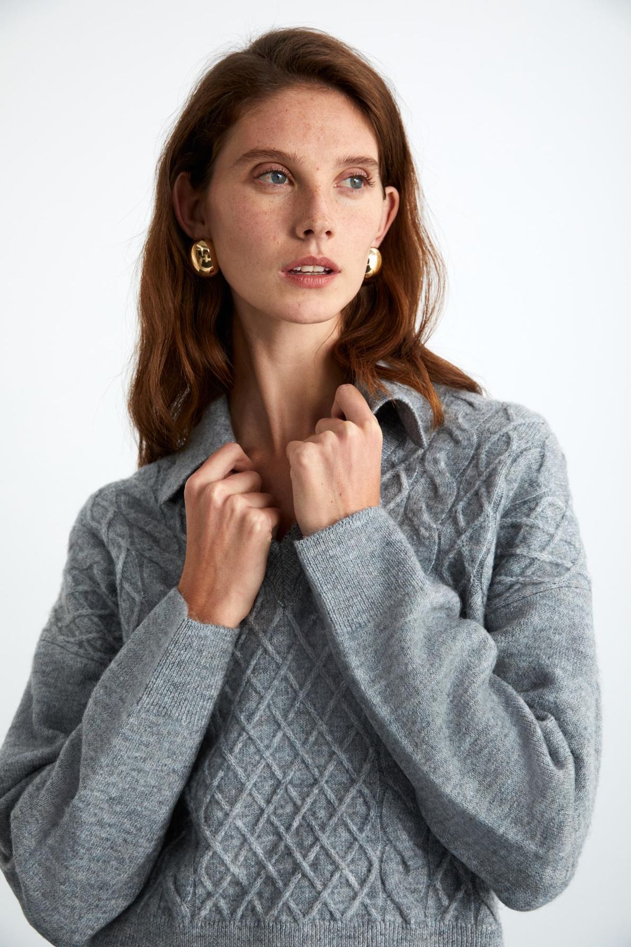 GRIMELANGE Argyle Polo Collar Jumper 4