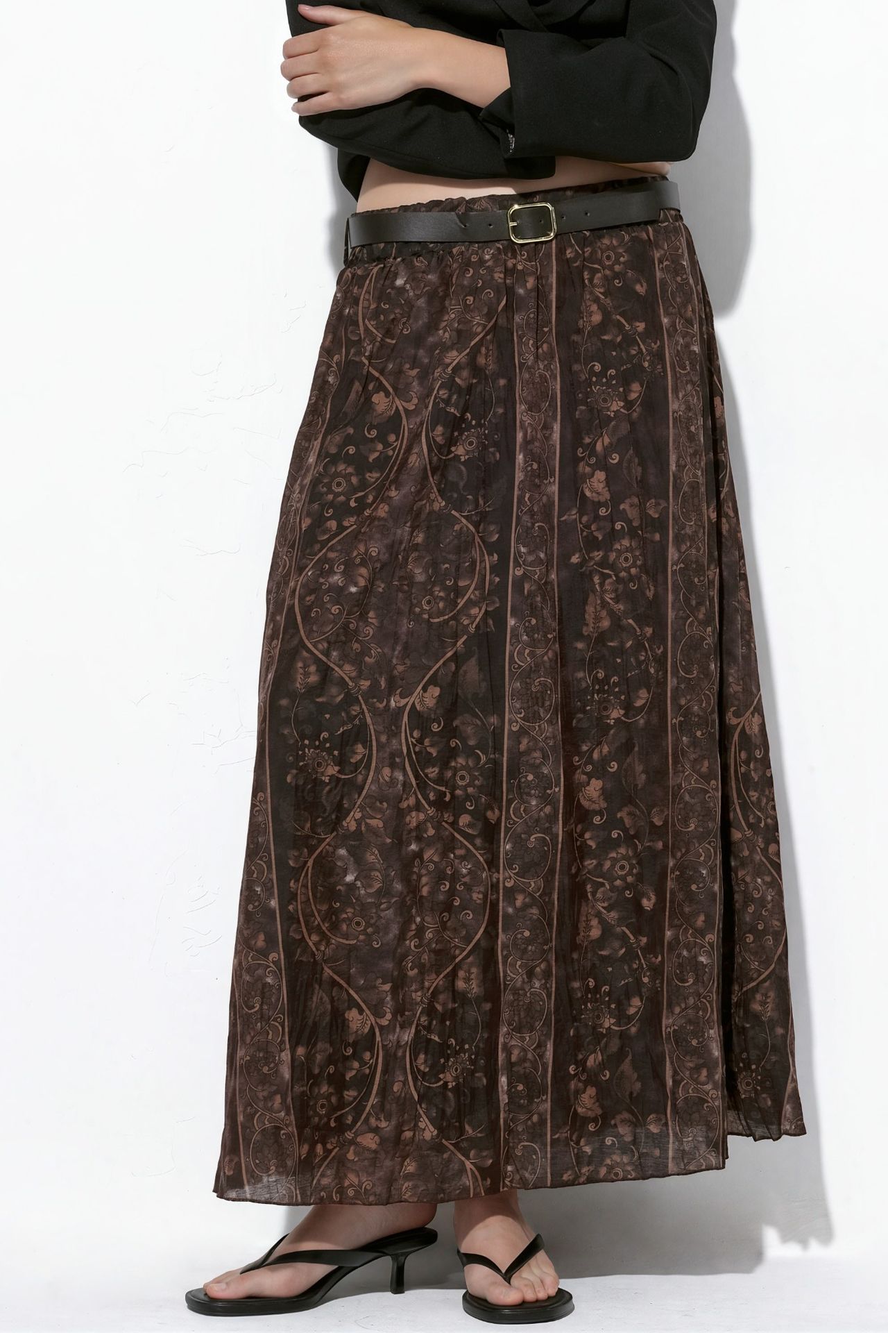 BDART High-Waist Paisley Midi A-Line Skirt 1