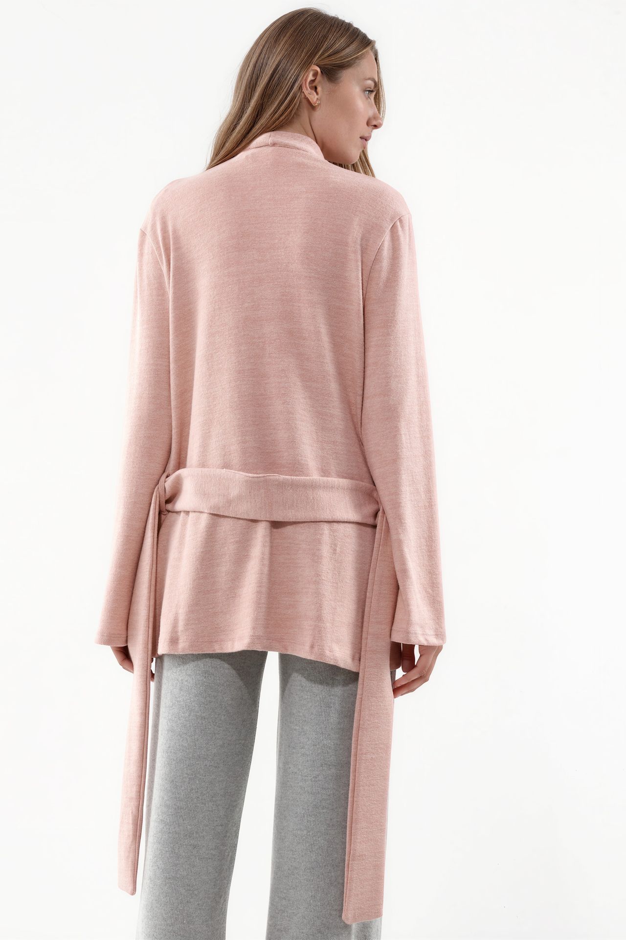 BUSEM Belted Ribbed Knit Cardigan 3
