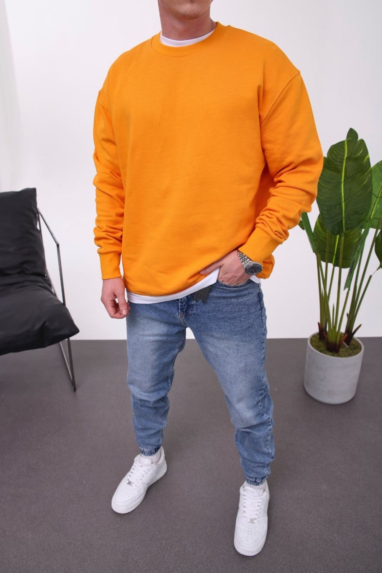 NOMARC Normal Kalıp Bisiklet Yaka Sweatshirt 1