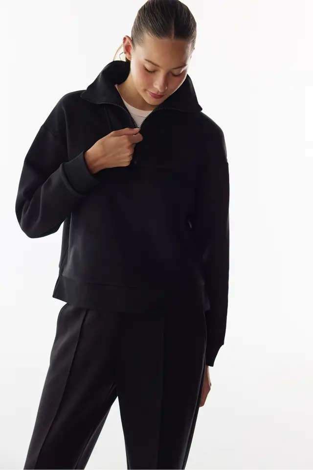 PENTI Half-Zip Brushed Sweatshirt