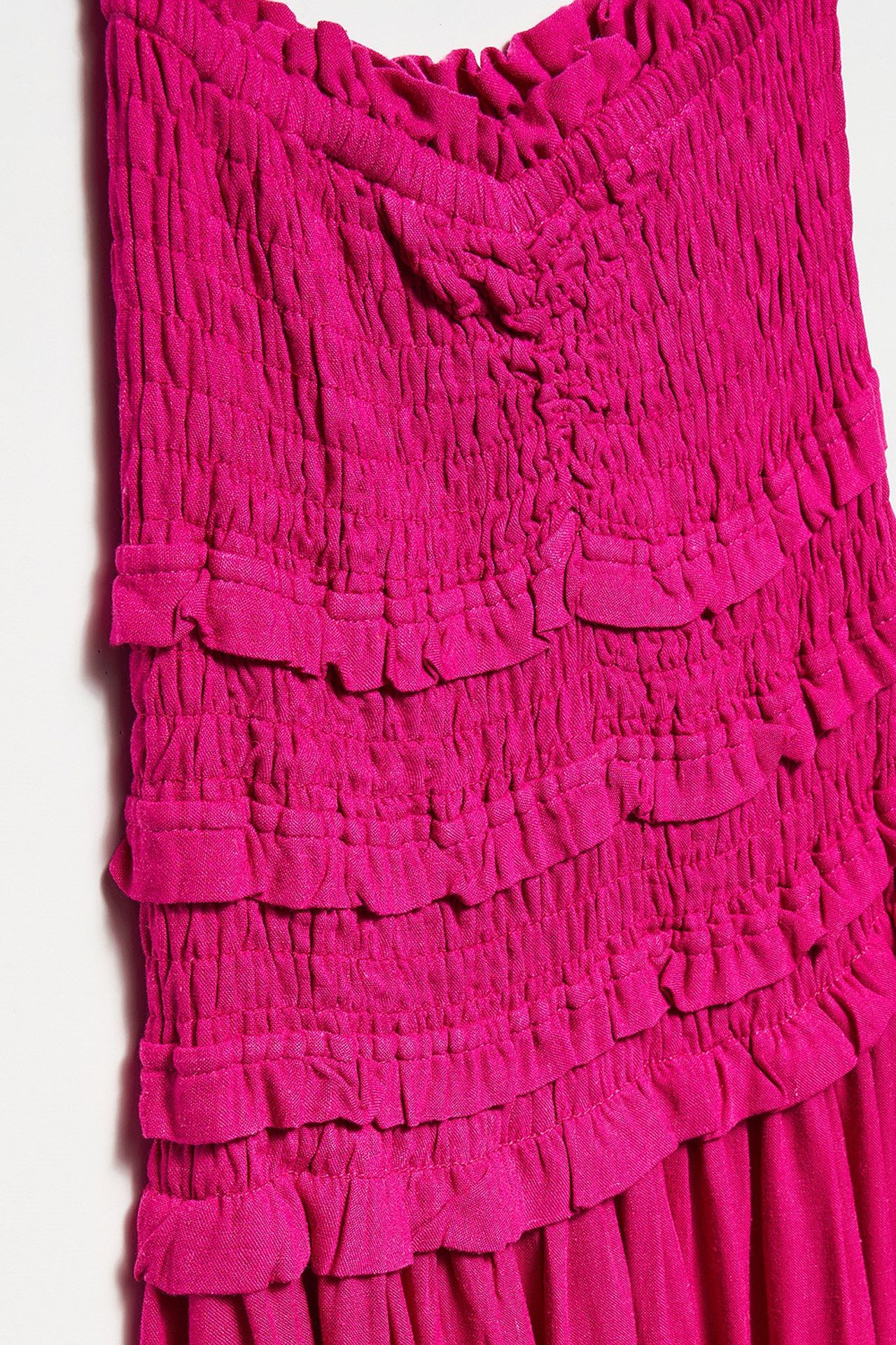 DILVIN Strapless Shirred Maxi Dress 3