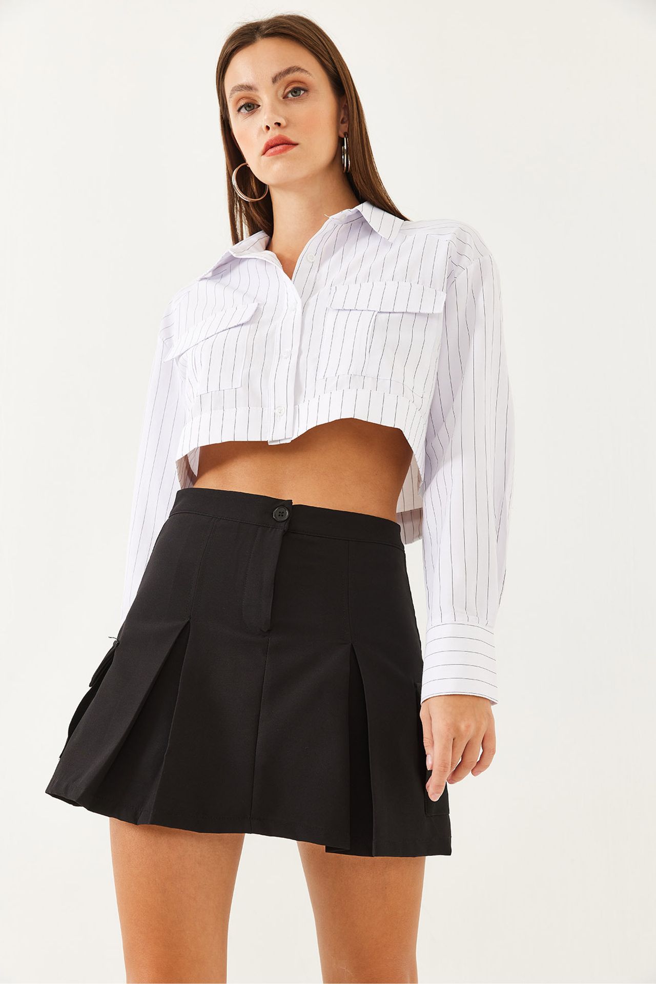 LUCCI High Waist Pleated Mini Skirt