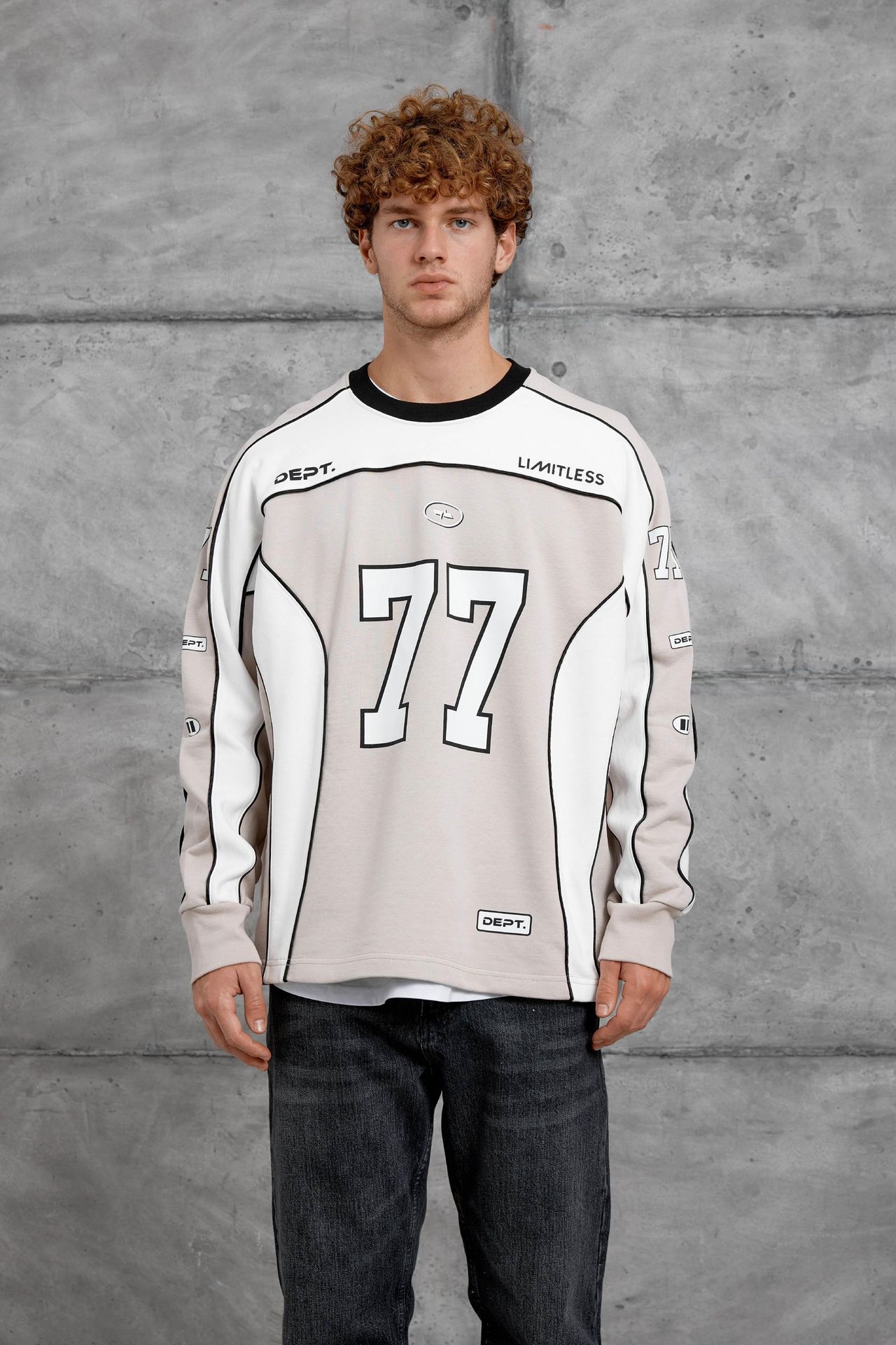 NOMARC Renk bloklu geniş kalıp bisiklet yaka sweatshirt 1