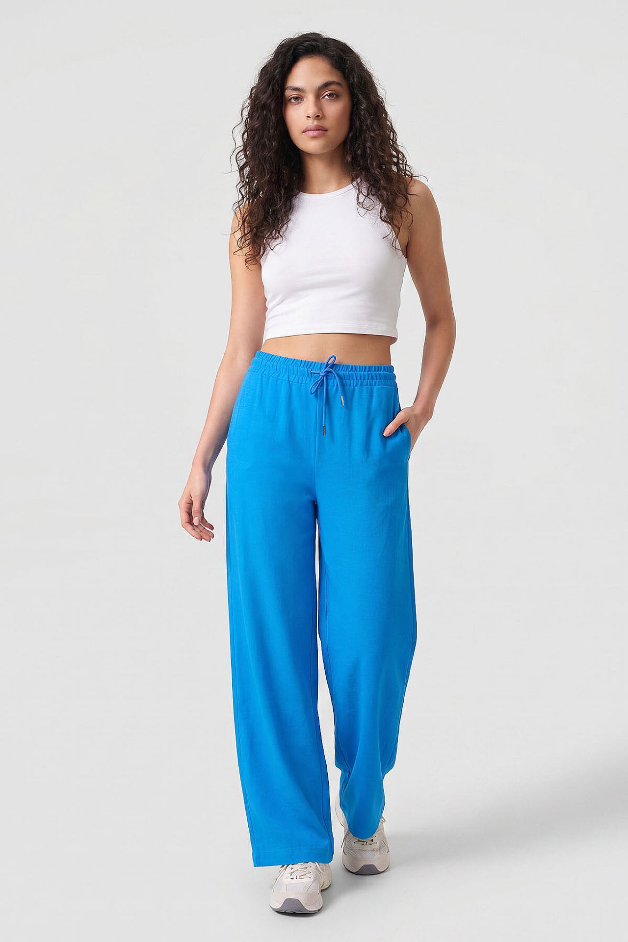 TOMMY Mid Waist Palazzo Pants with Drawstring 1