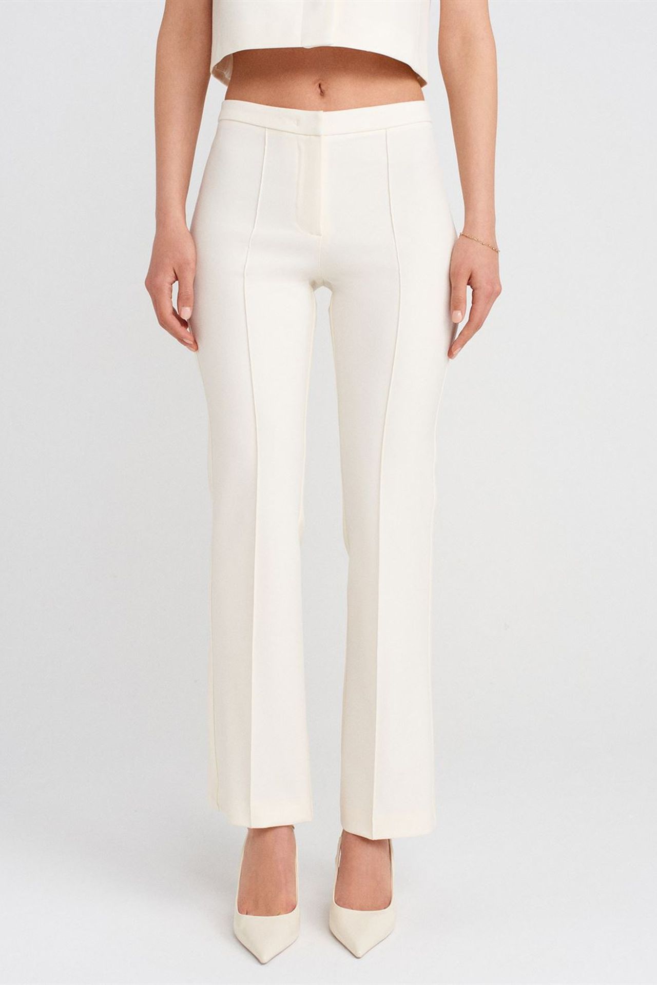 DILVIN High-Waist Straight-Leg Crepe Trousers 4