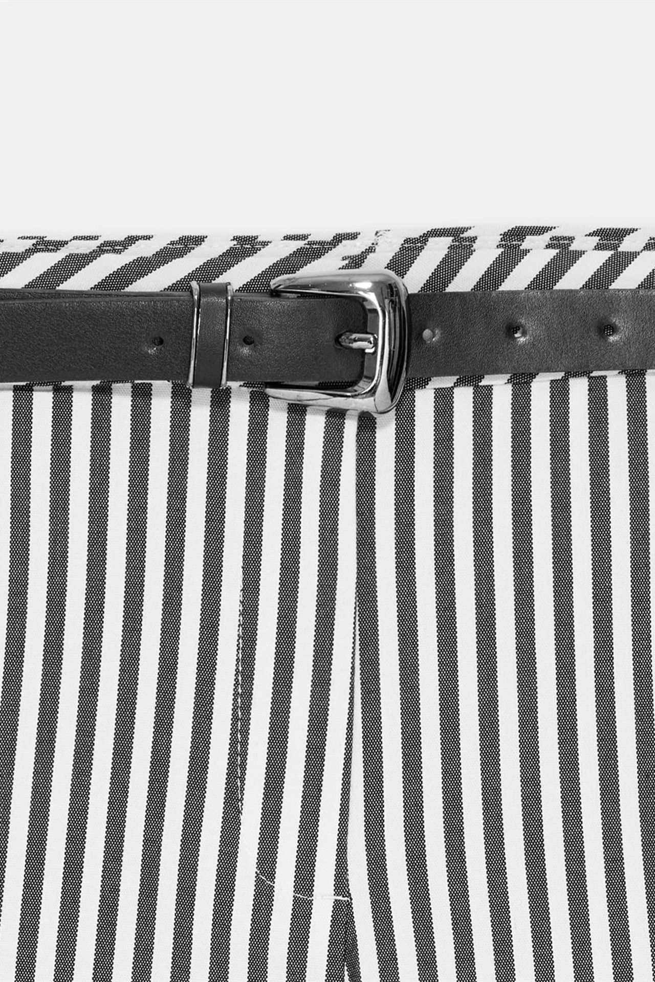 DILVIN Women's High-waist Striped Belted Tailored Shorts 8