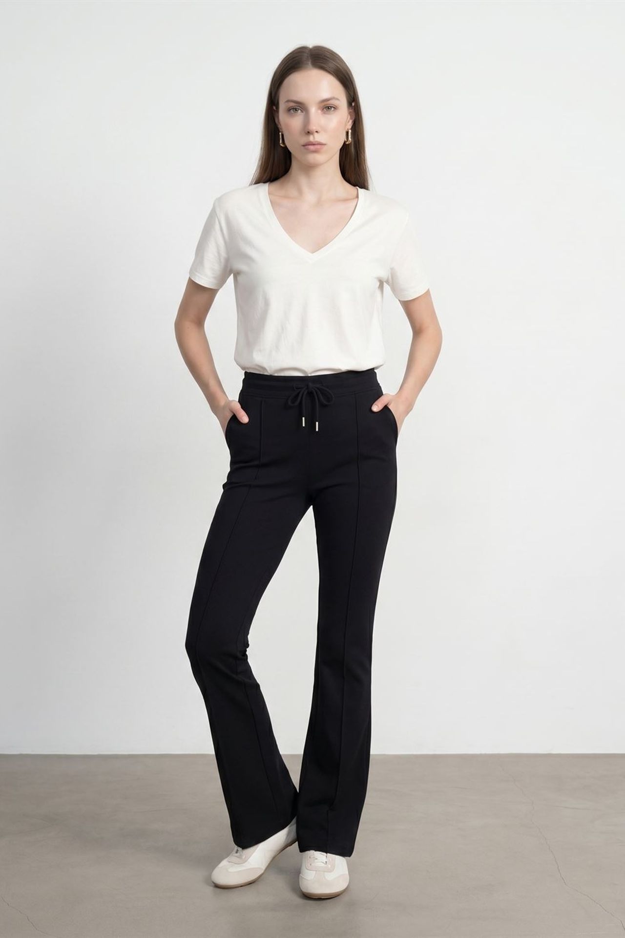 DILVIN Cotton Tencel V-Neck Short-Sleeve Blouse 4