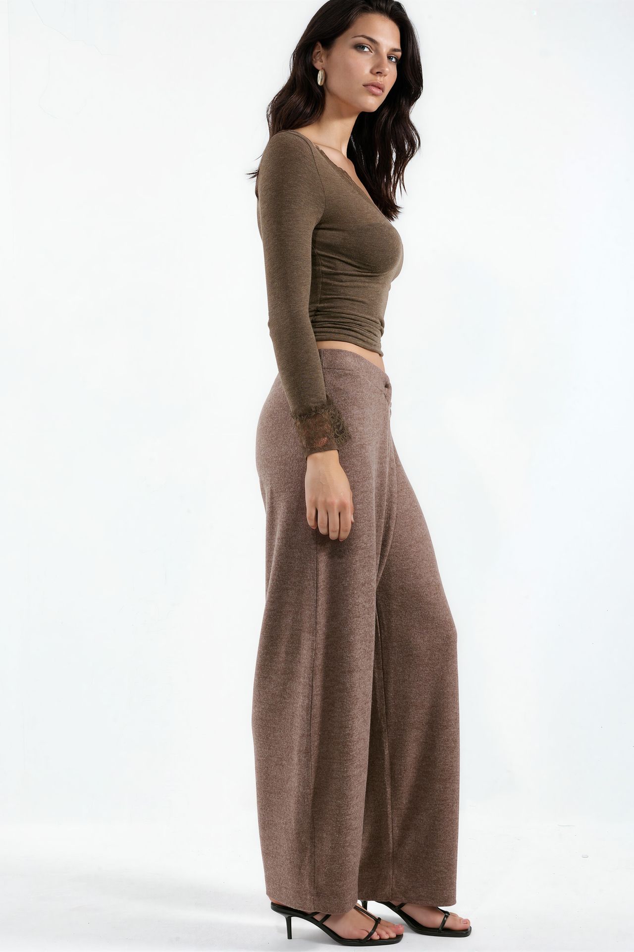 BUSEM High-Waist Wide-Leg Crepe Trousers 2