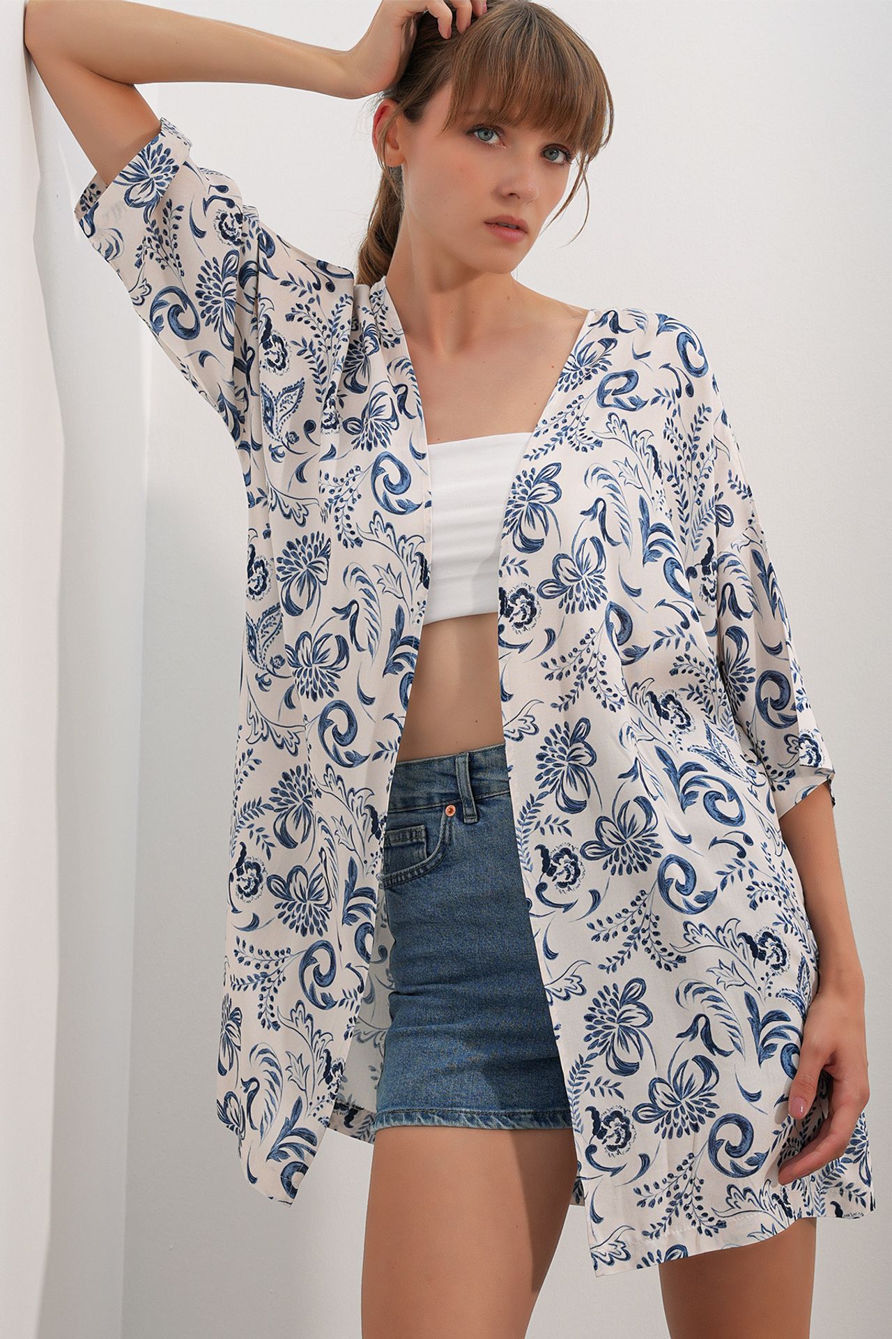 BDART Long Printed Viscose Kimono