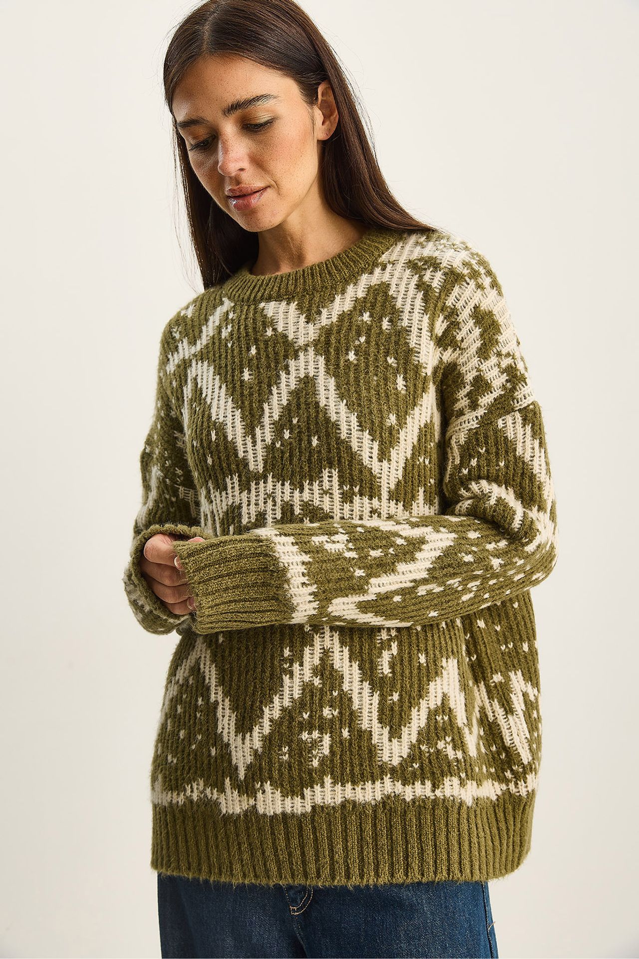 LUCCI Oversized Ethnic Knit Sweater 3