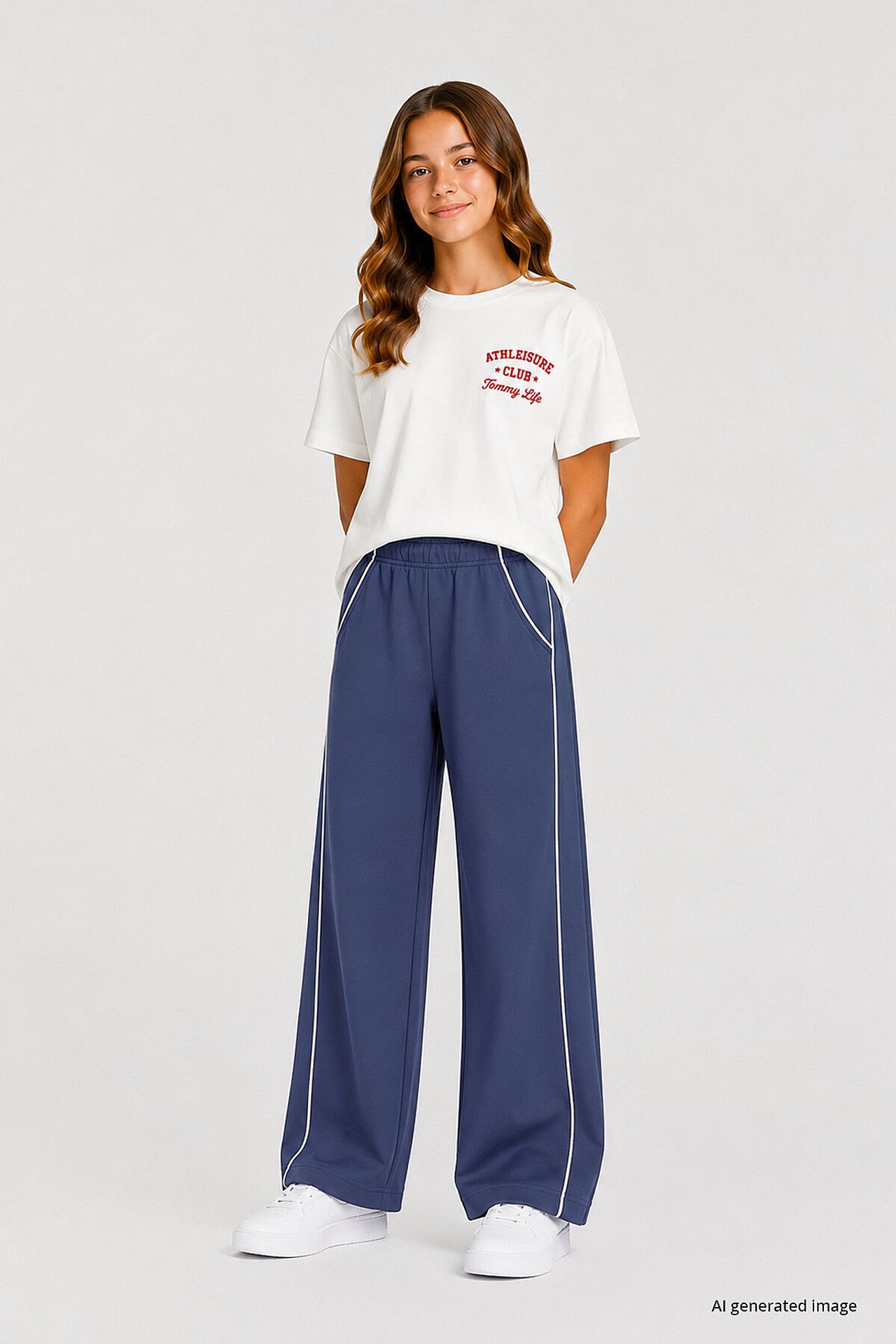 TOMMY Youth Elastic Waist Wide Leg Sweatpants 2