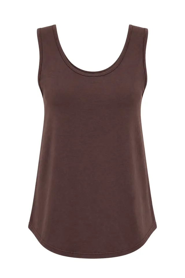 MIXRAY Casual U Neck Cotton Blend Tank Top