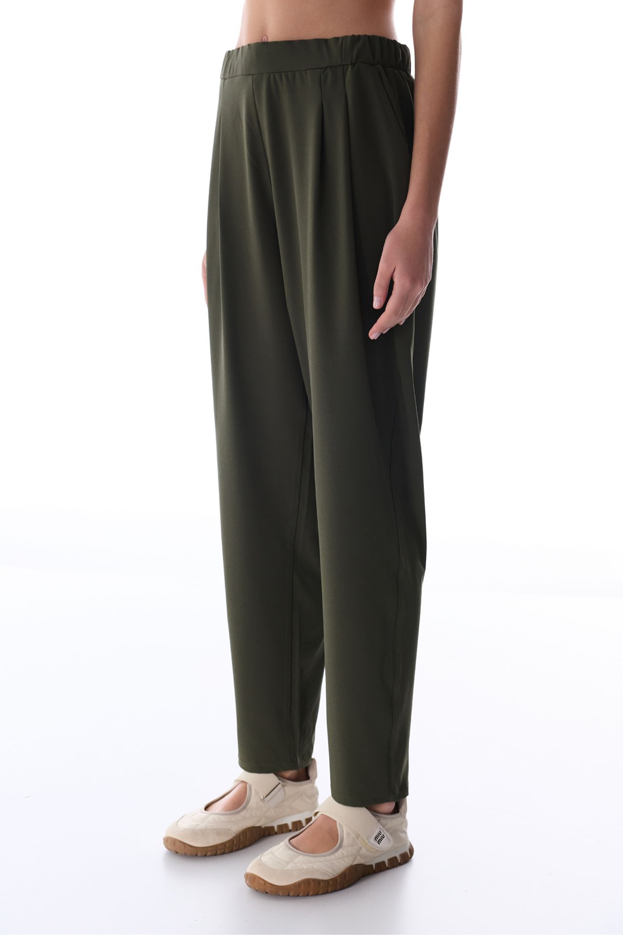 PENTI Pleated High-Waist Parachute Trousers 1