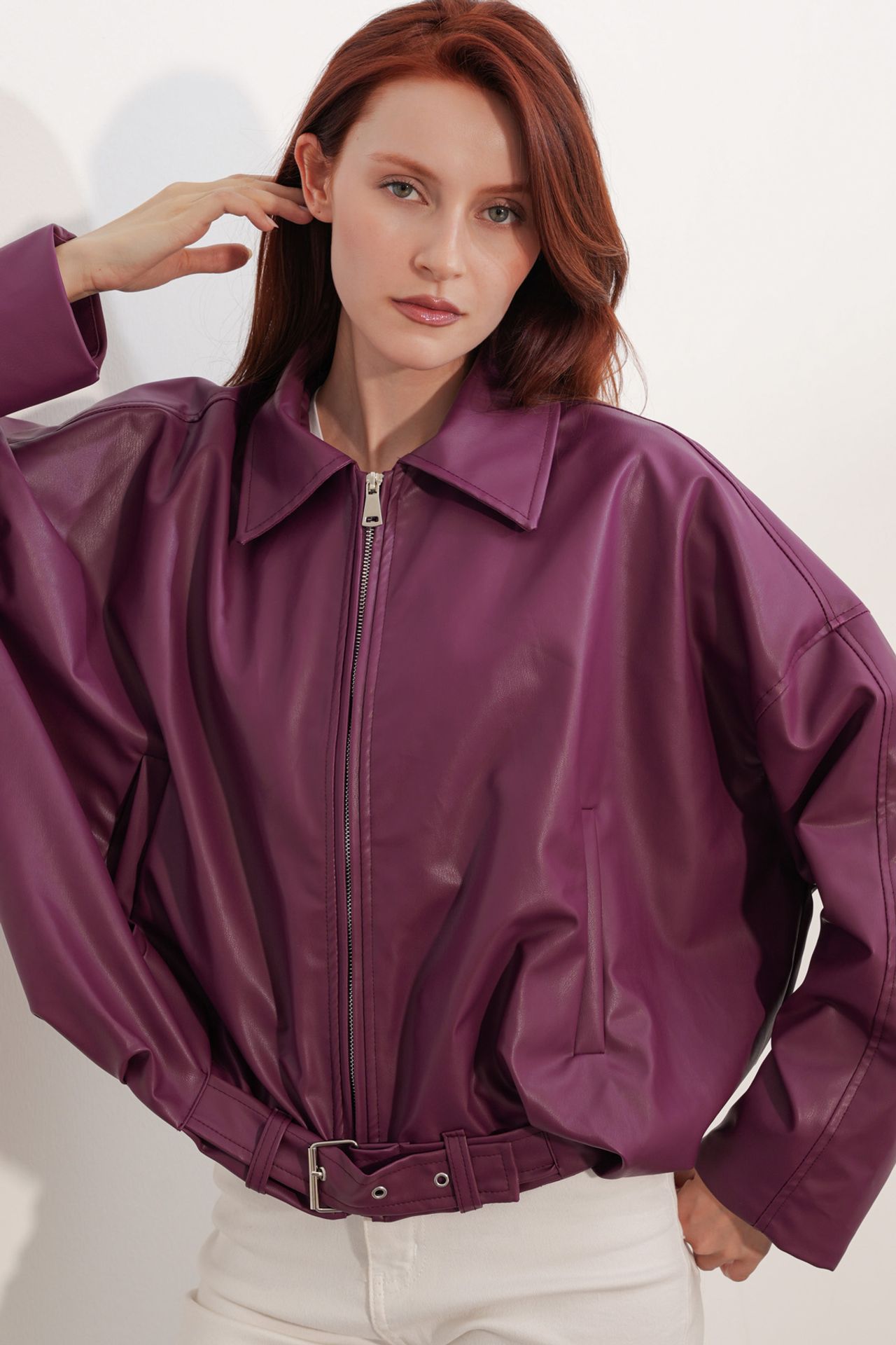 BDART Oversized Faux Leather Belted Jacket 2