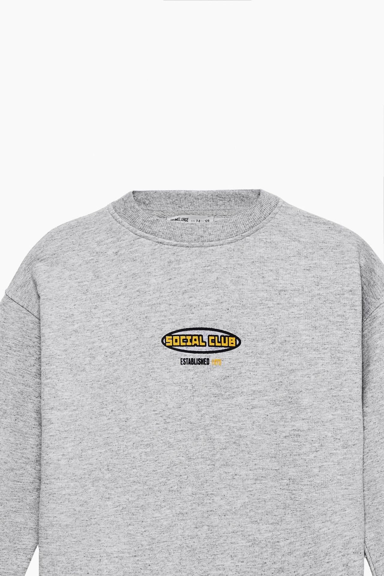 GRIMELANGE Crew Neck Text Print Sweatshirt 2