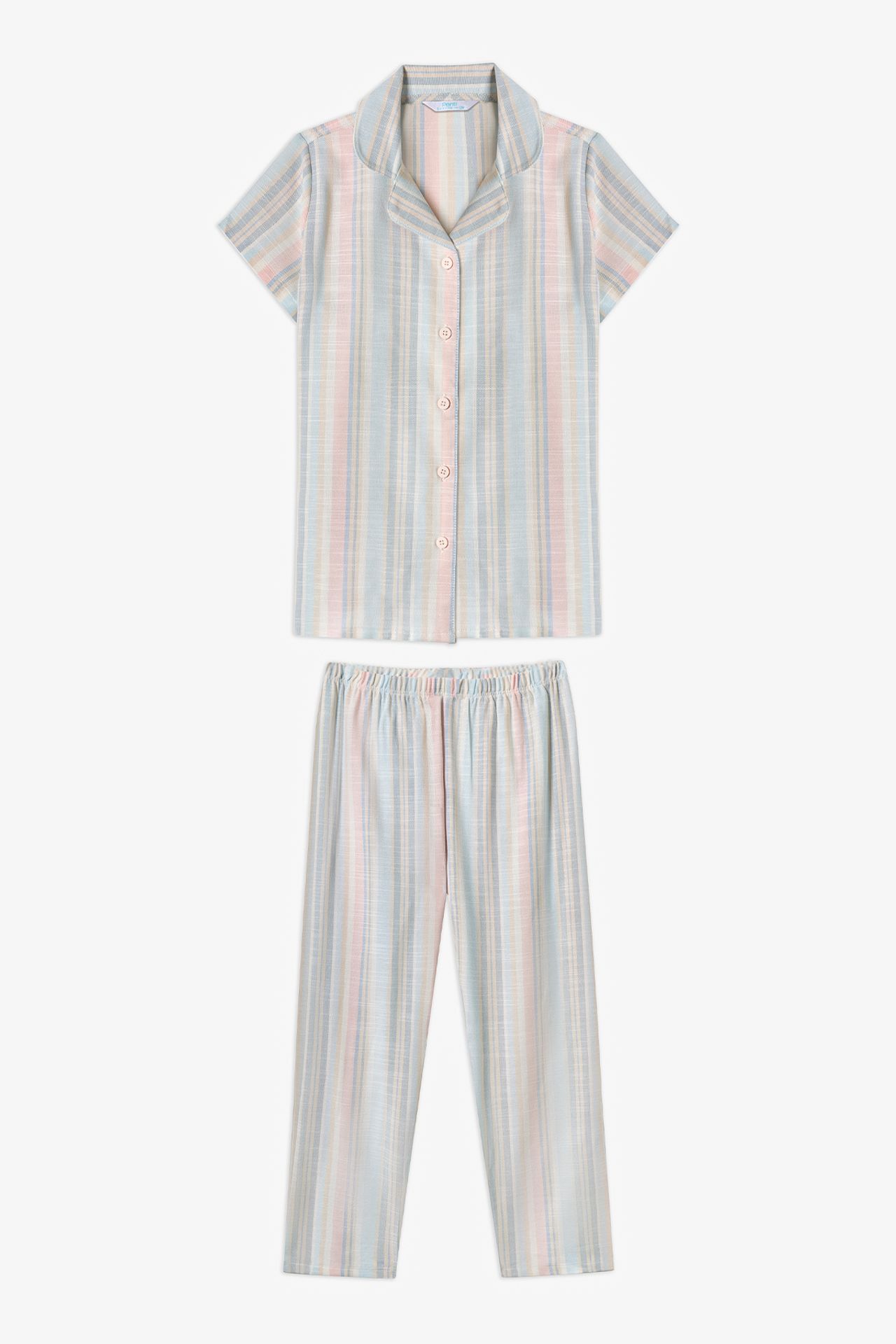 PENTI Broken Girls' Stripes Buttoned Shirt Pajama Set 3