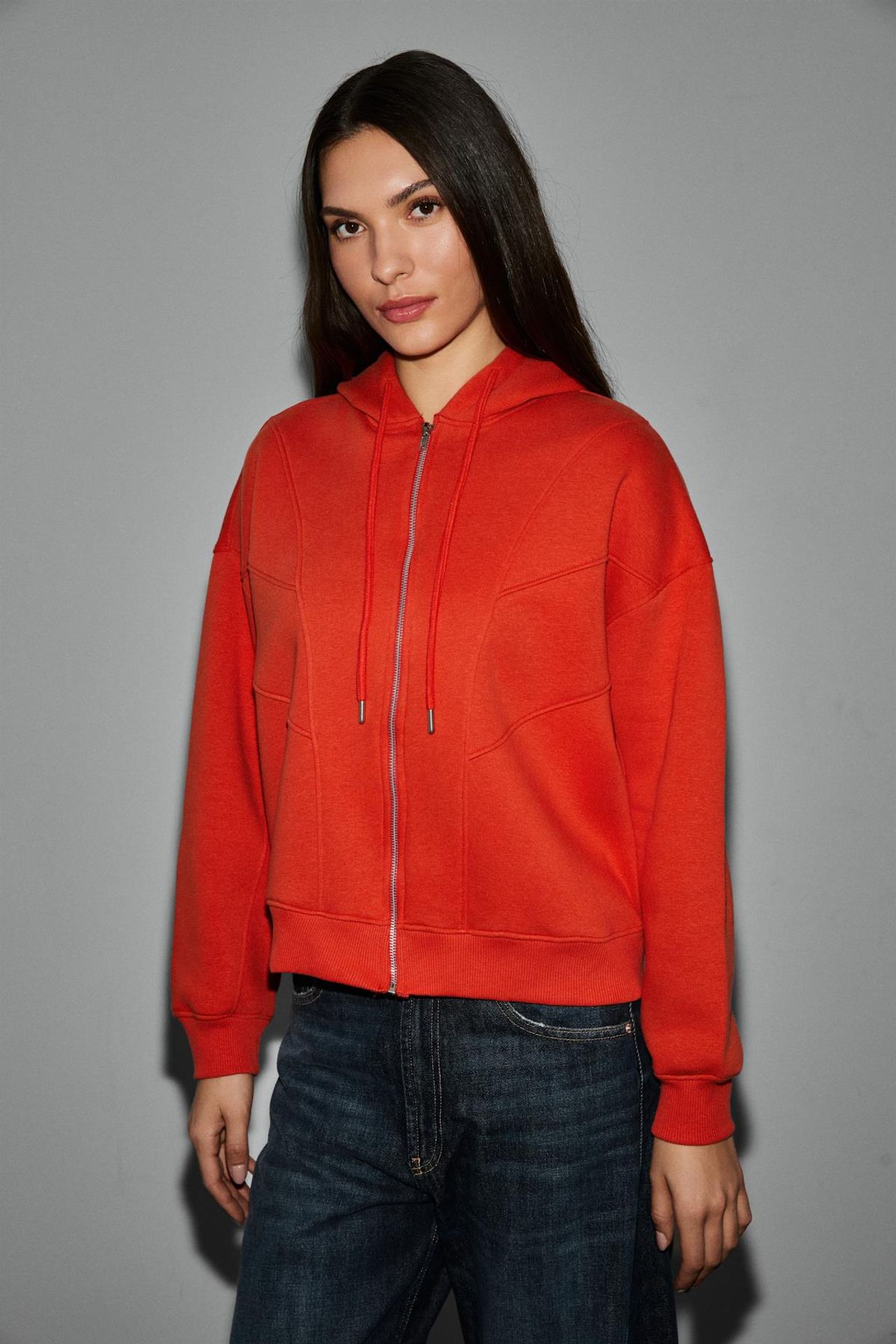 GRIMELANGE Hooded Oversized Zip Sweatshirt 4