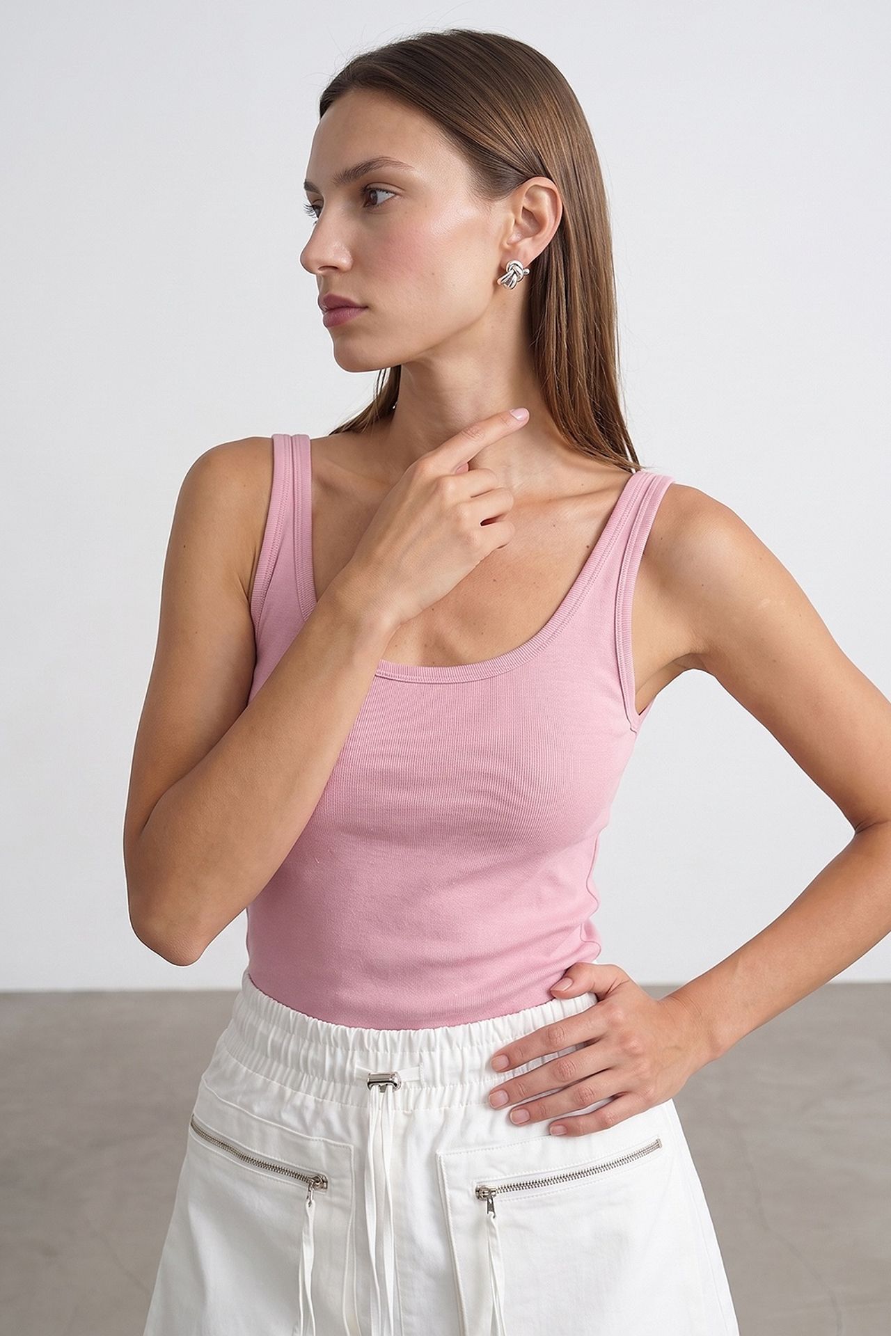 DILVIN Ribbed Fitted Camisole Top 3