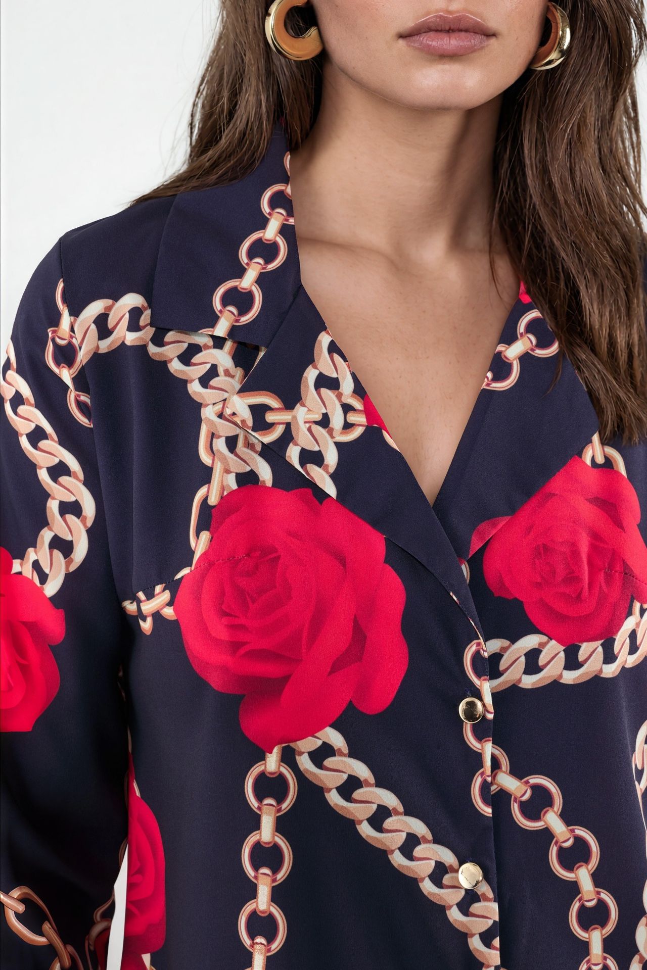 MSN Floral Crepe Button-Front Shirt 4