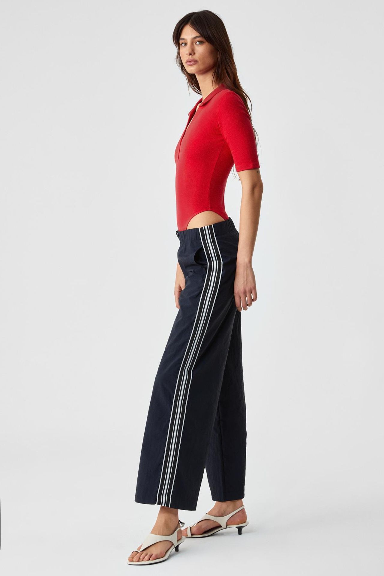 GRIMELANGE Slim Fit Ribbed Polo Blouse 5